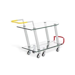 Hilton Metal and Glass Trolley, by Javier Mariscal for Memphis Milano Collection