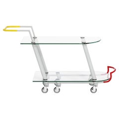 Hilton Metal and Glass Trolley, by Javier Mariscal for Memphis Milano Collection