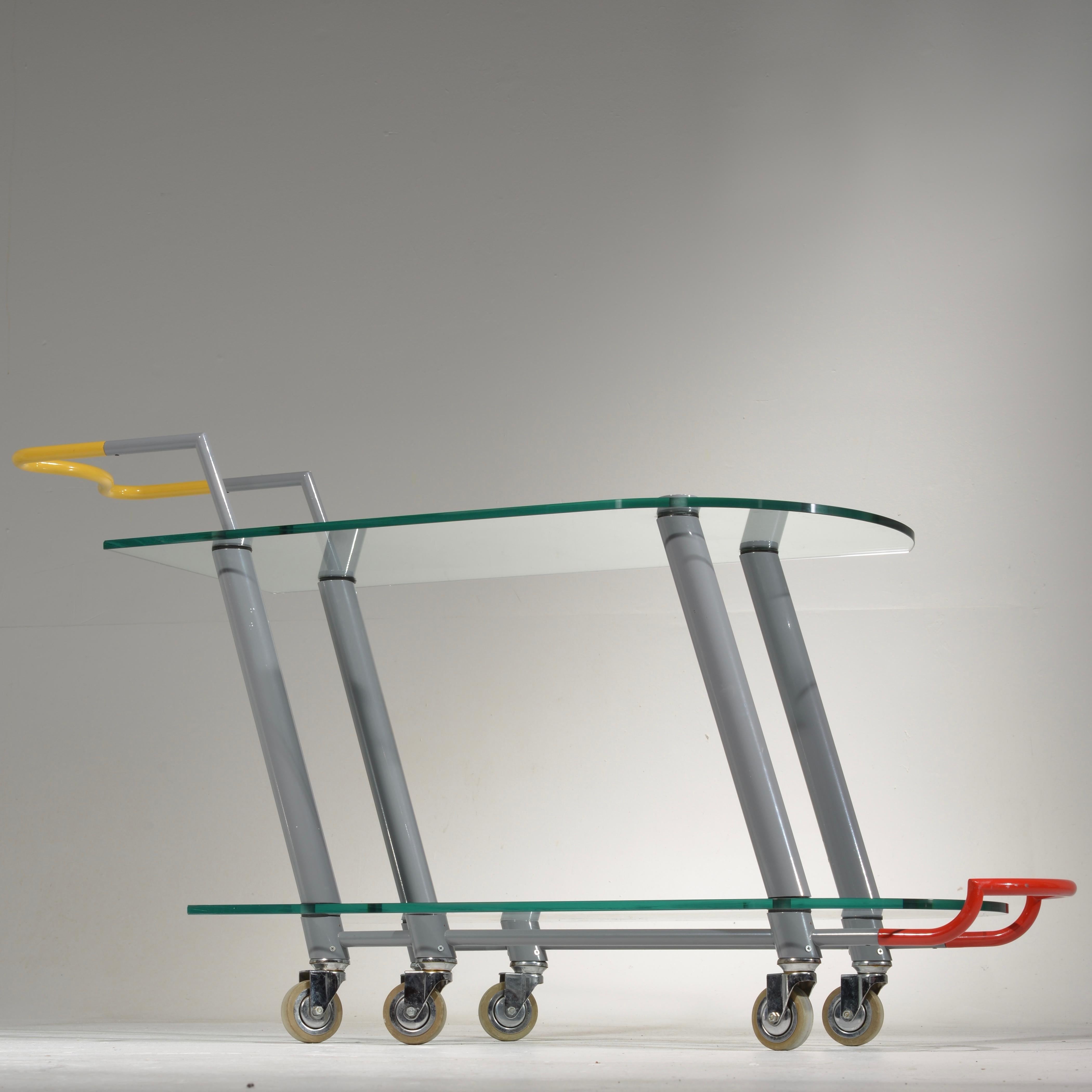 Hilton trolley bar cart by Javier Mariscal for Memphis.
 