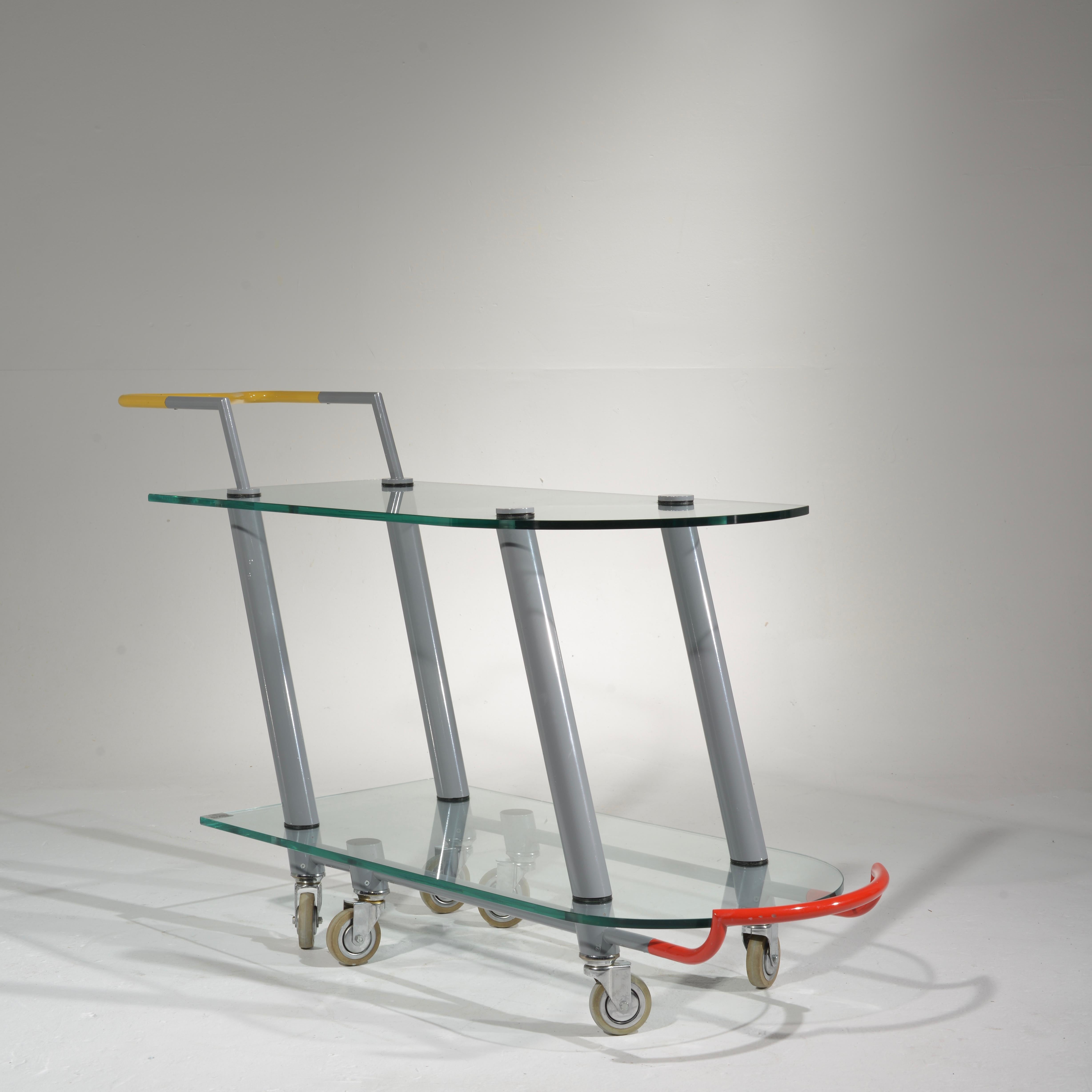 American Hilton Trolly Bar cart by Javier Mariscal for Memphis, 1981 For Sale
