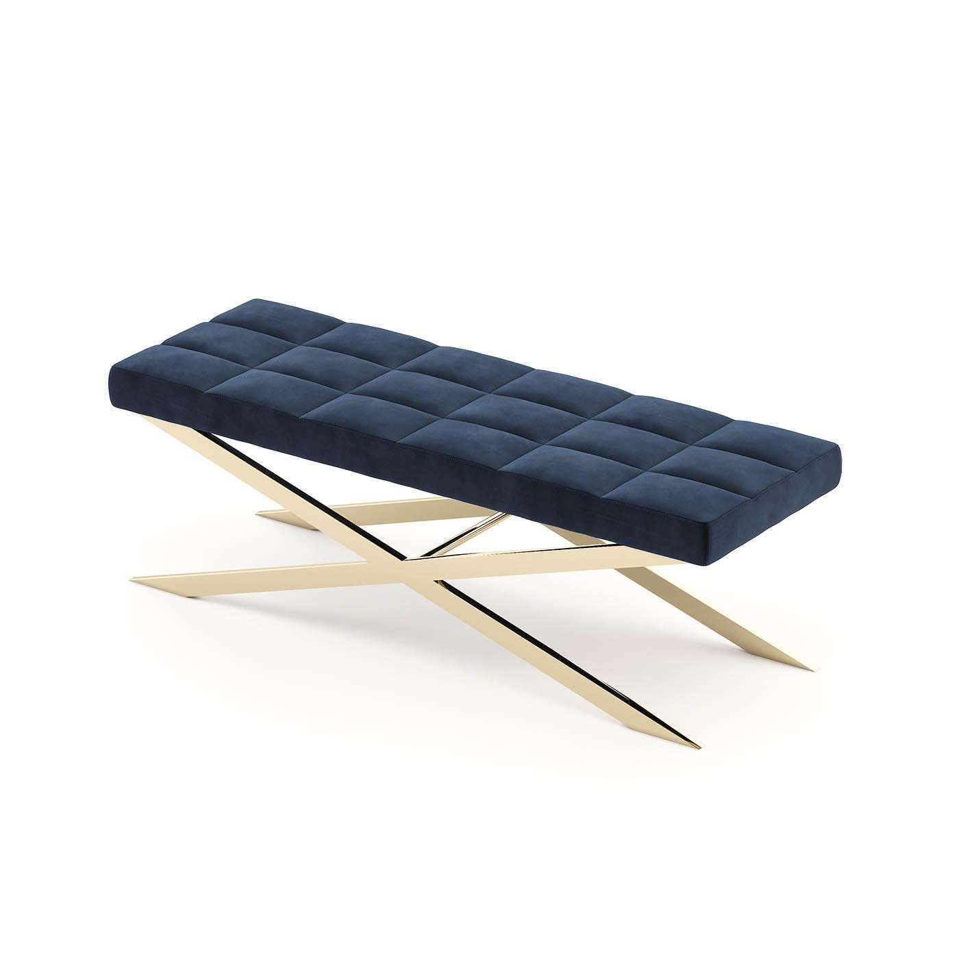 Portuguese Hilton X Bench in Gold Finish For Sale