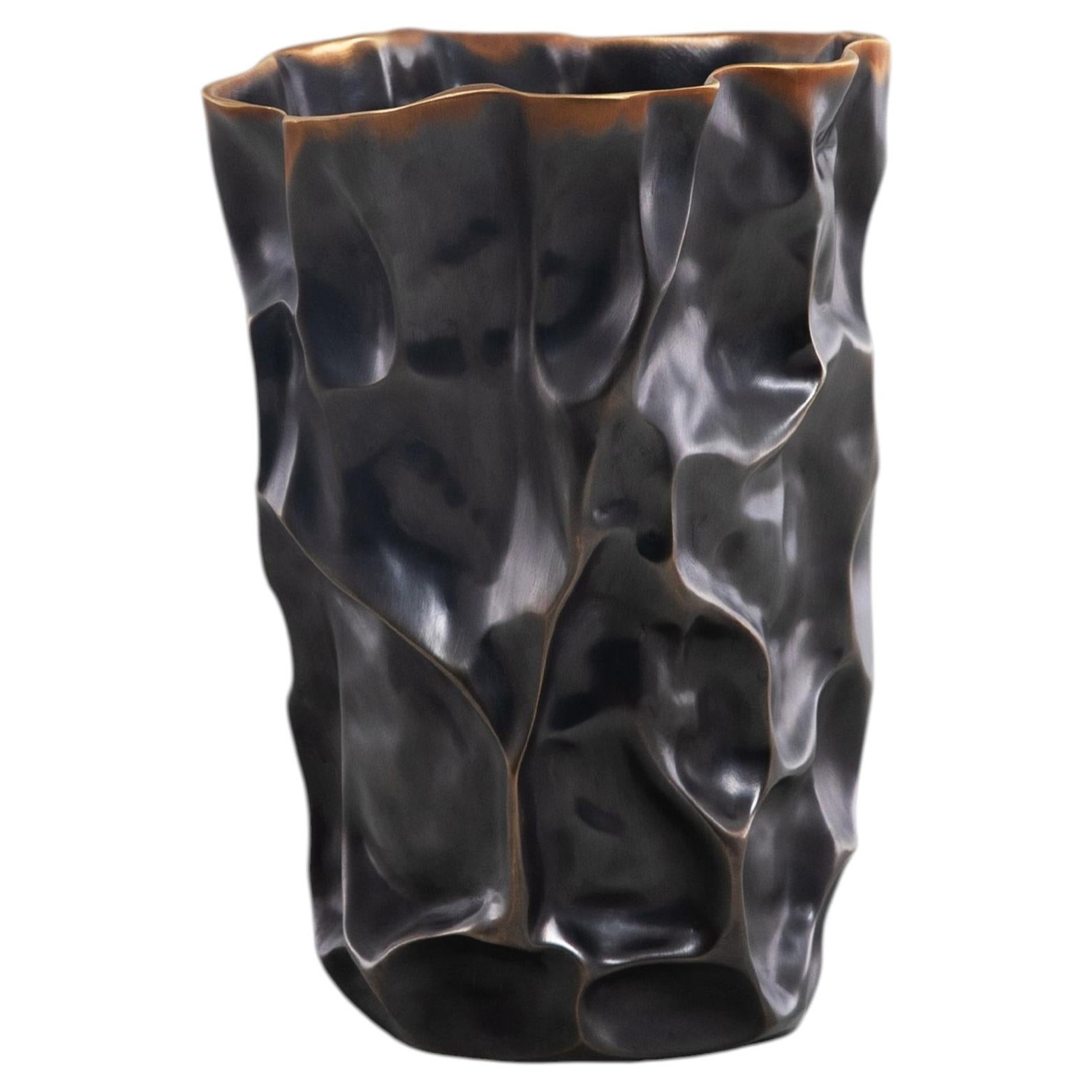 Handmade Brass Vase, Himalaya Large, Viya by Vikram Goyal For Sale