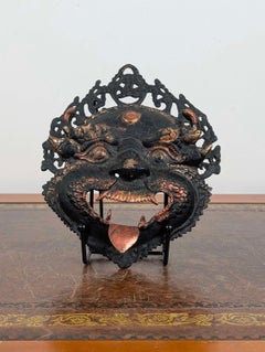 Himalayan Bronze Ritual Mask Depicting Mahakala, Late 19th Century