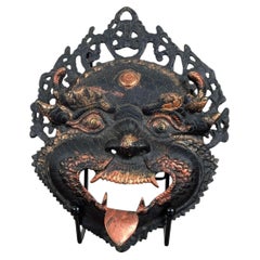 Himalayan Bronze Ritual Mask Depicting Mahakala, Late 19th Century