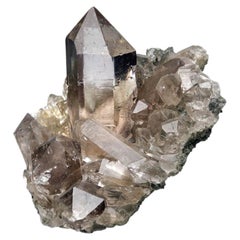 Himalayan Quartz Cluster Sculpture with Chlorite Accents  Museum-Grade