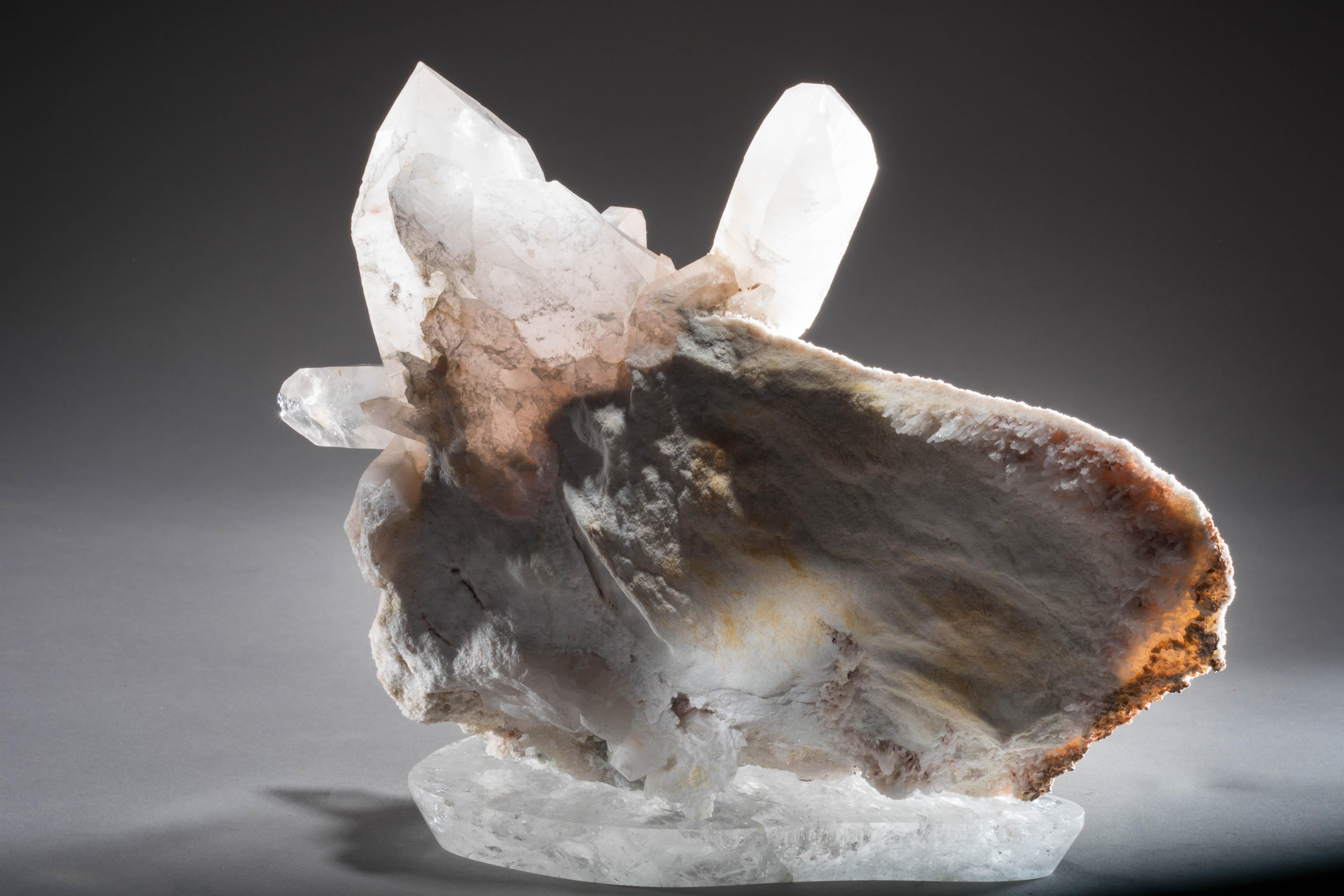 Himalayan quartz with druzy on rock crystal base.