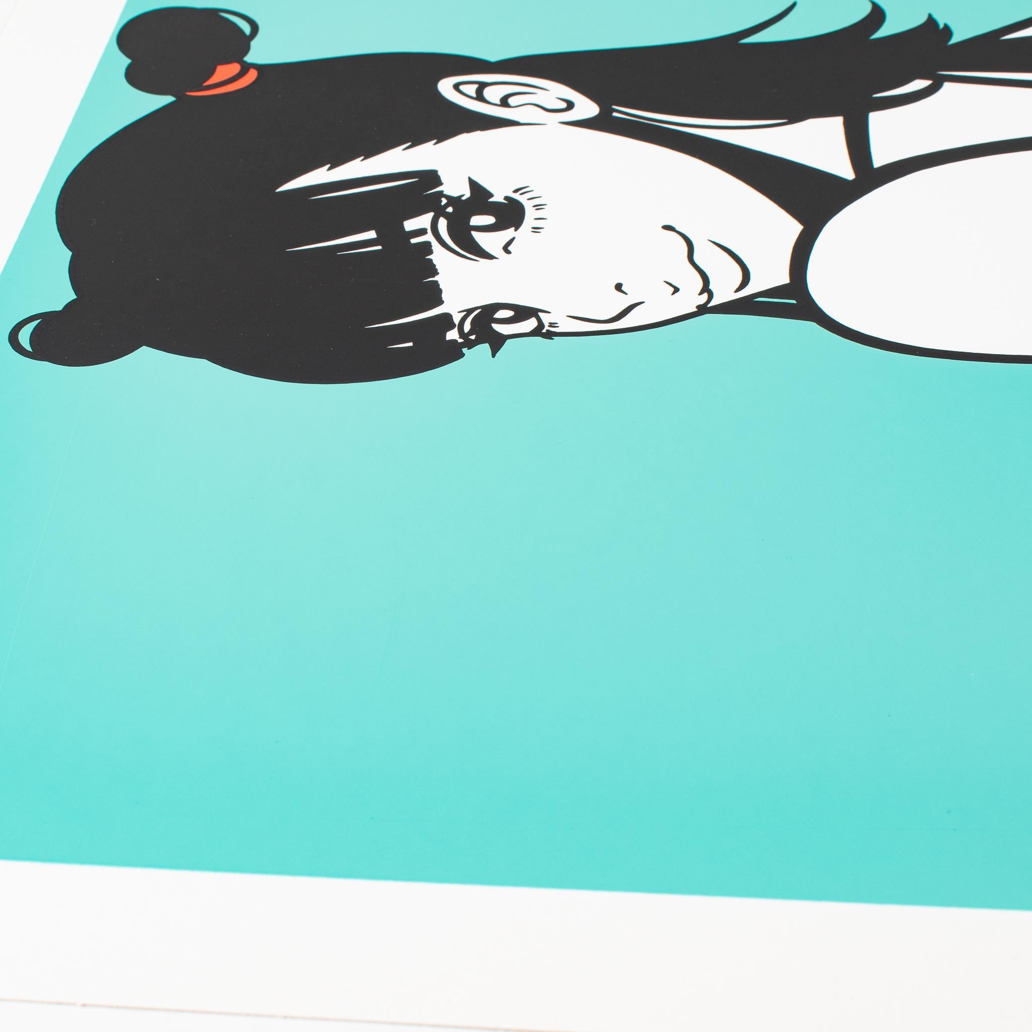 Jeden Moment leben (Grau), Figurative Print, von Hime