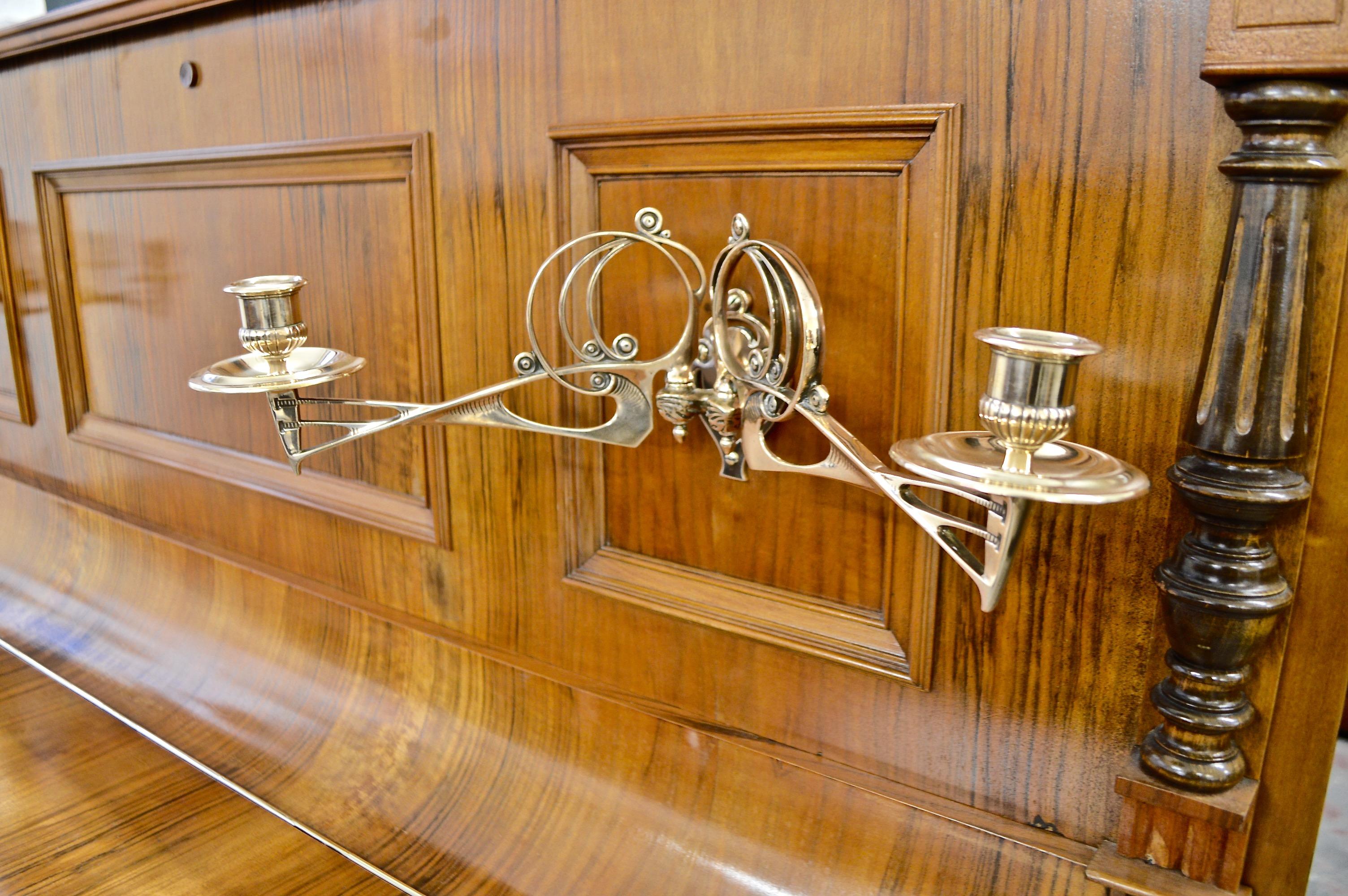 Early 20th Century Himmel Berlin Piano in Burl Walnut