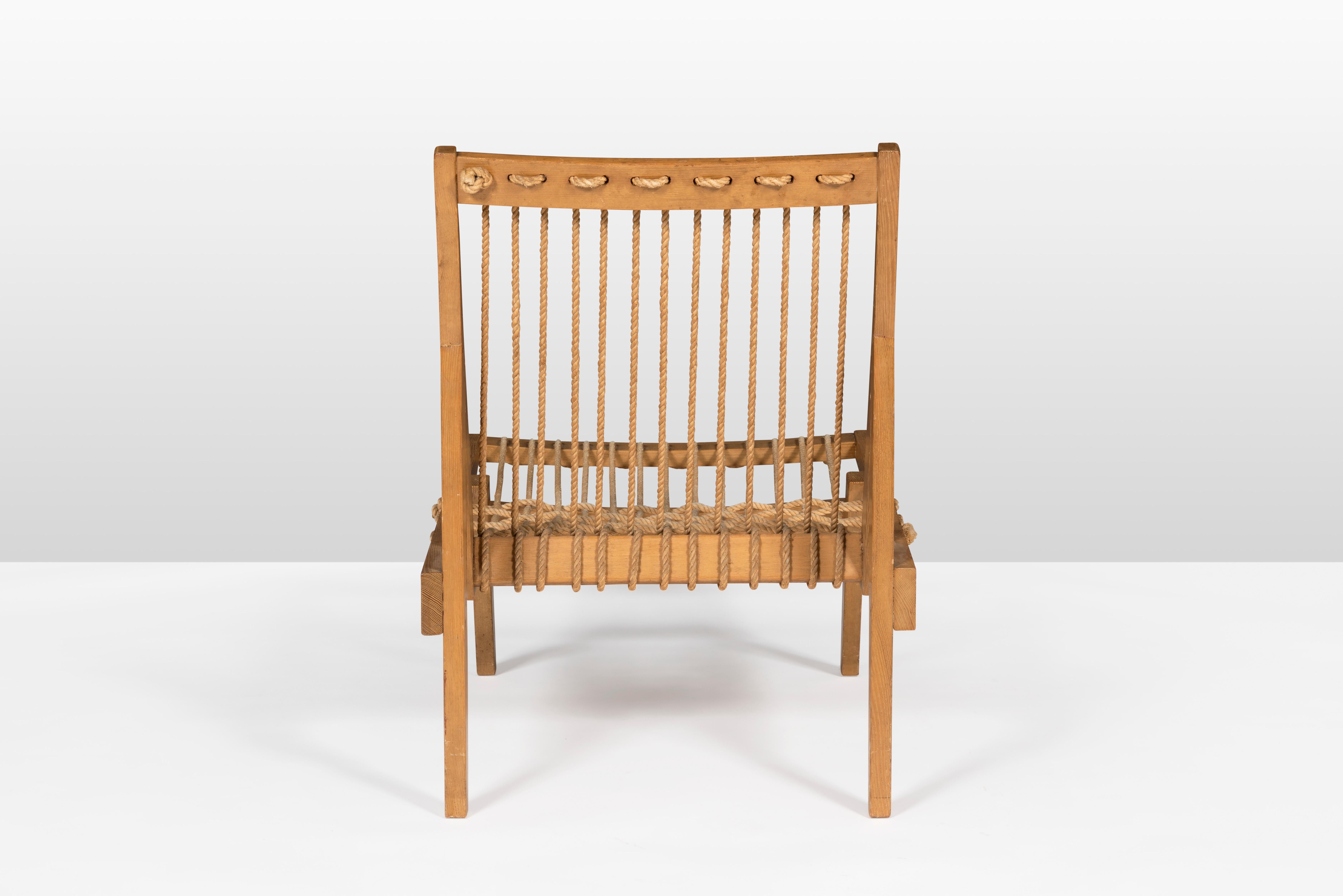 Mid-Century Modern Himo Chair, Yokohama Edition 1952 by Riki Watanabe For Sale