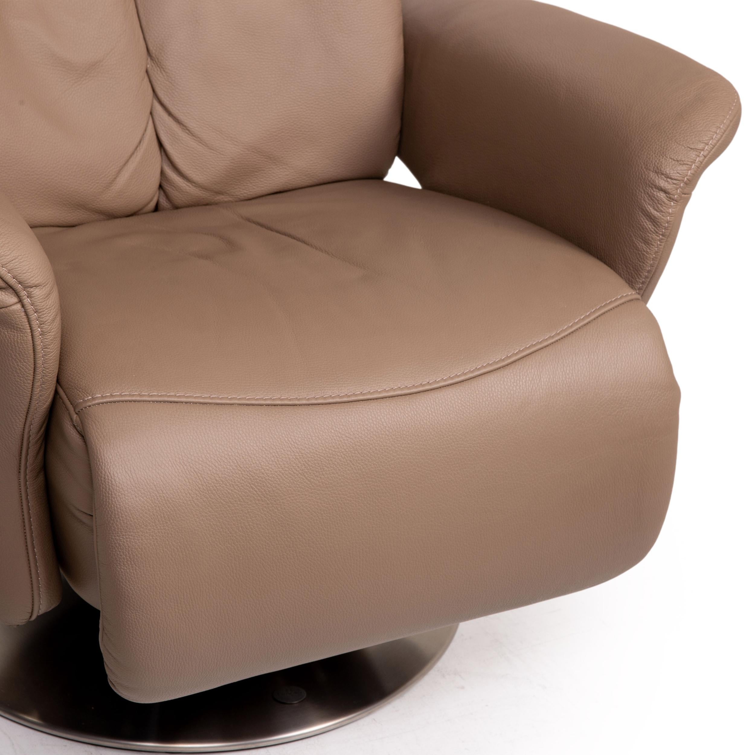 Polish Himolla 7227 Leather Armchair Brown Relaxation Function Function Relaxation For Sale