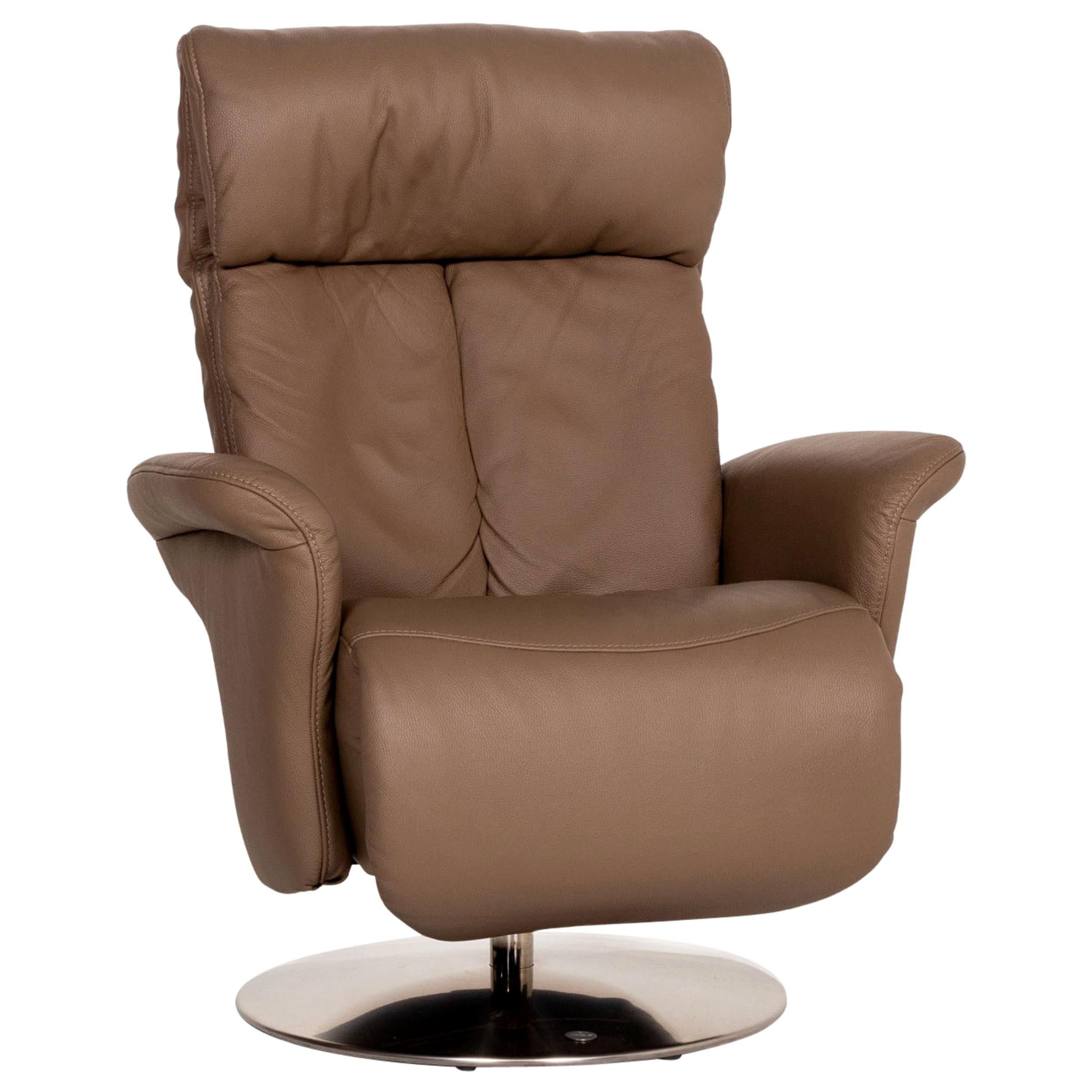 Himolla 7227 Leather Armchair Brown Relaxation Function Function Relaxation For  Sale at 1stDibs