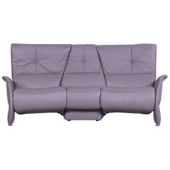 Himolla Cinema Sofa Grey Leather Two-Seat Recliner