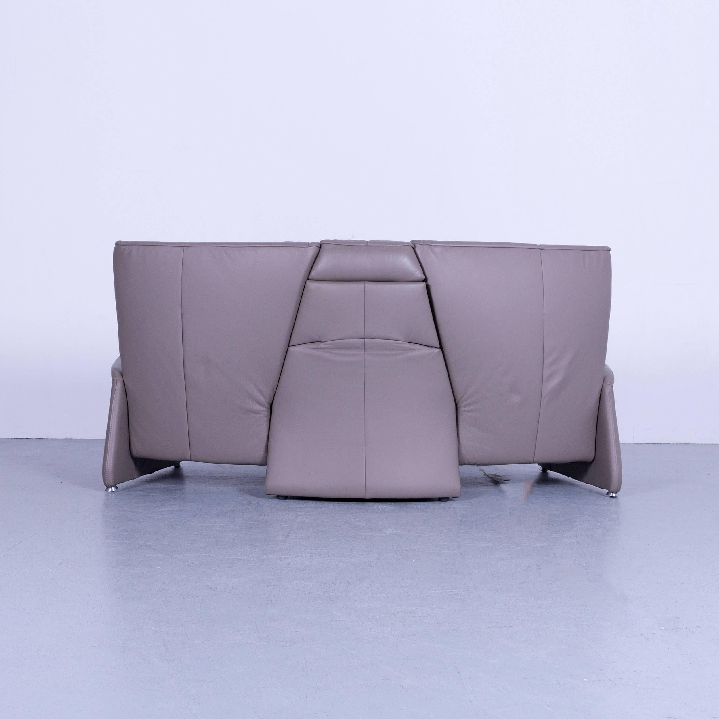 Himolla Cinema Sofa Graues Leder-Liegesessel mit zwei Sitzen 9