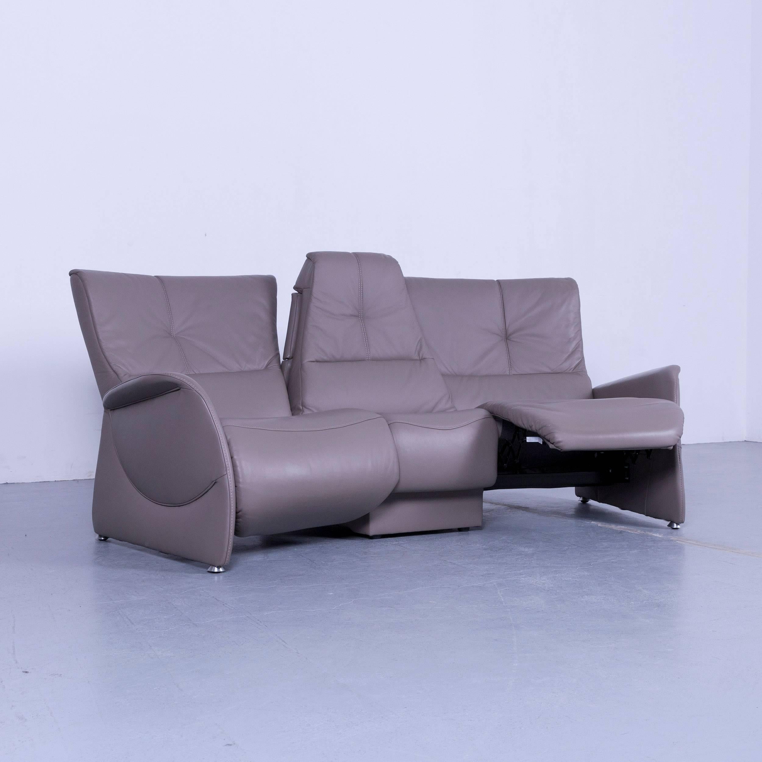 Himolla Cinema Sofa Graues Leder-Liegesessel mit zwei Sitzen (Moderne)