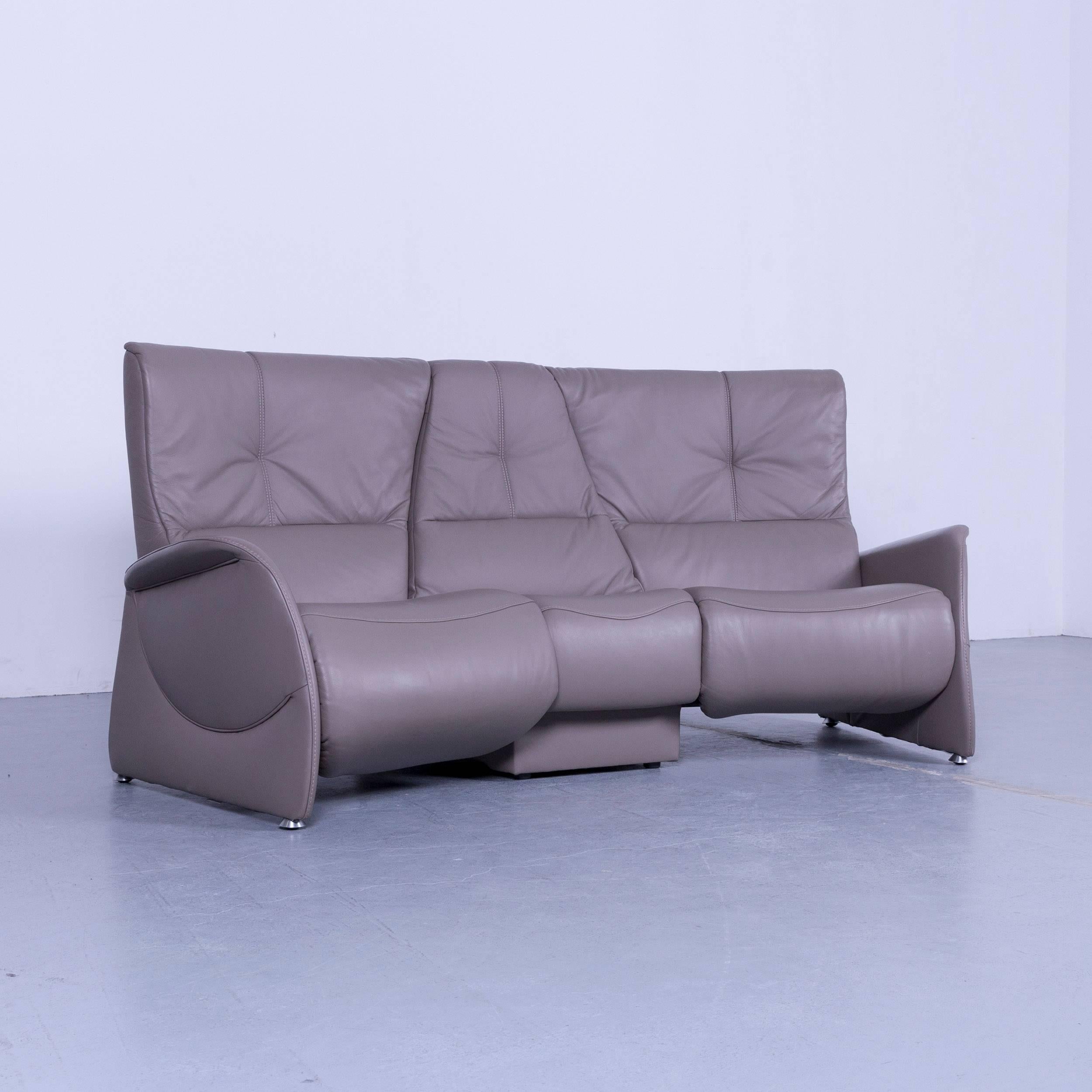 Himolla Cinema Sofa Graues Leder-Liegesessel mit zwei Sitzen (Deutsch)
