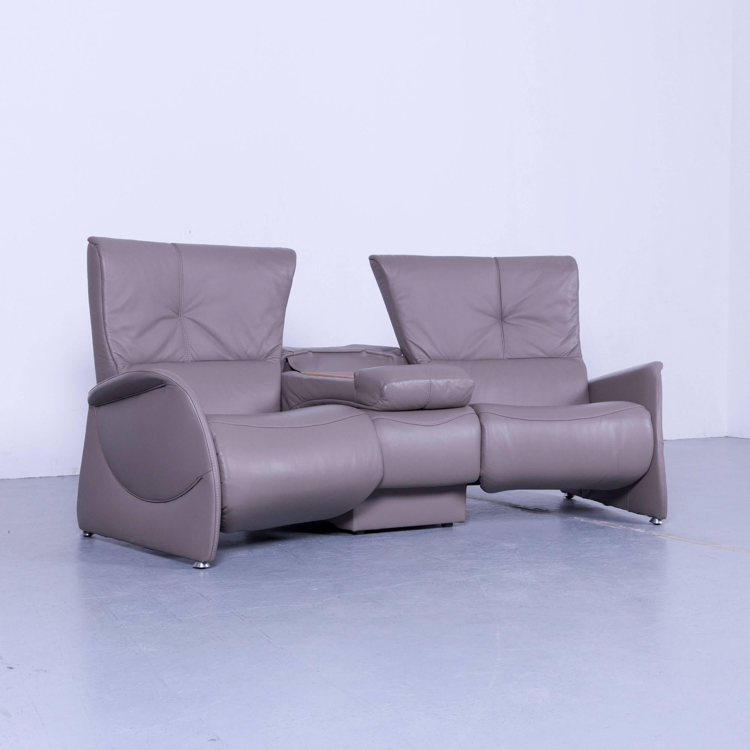 Himolla Cinema Sofa Graues Leder-Liegesessel mit zwei Sitzen im Zustand „Hervorragend“ in Cologne, DE