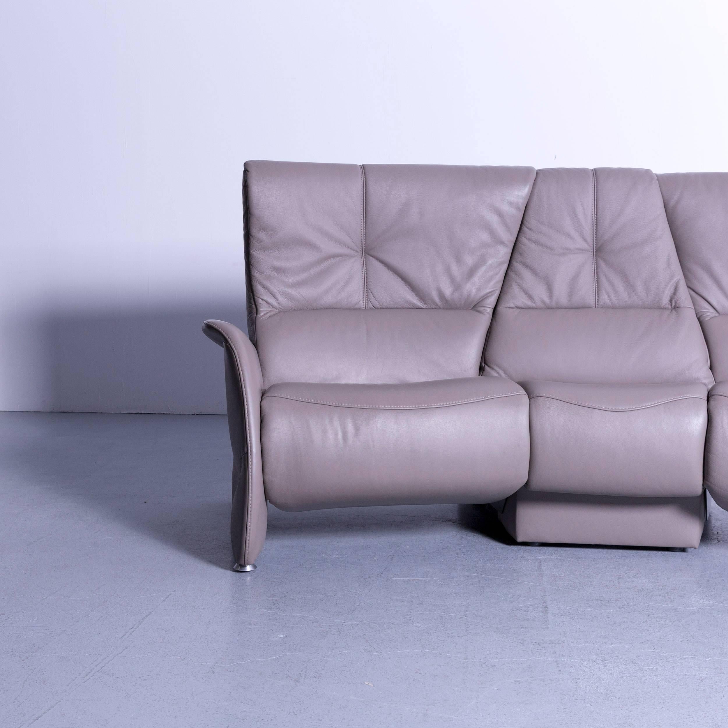 Himolla Cinema Sofa Graues Leder-Liegesessel mit zwei Sitzen 2