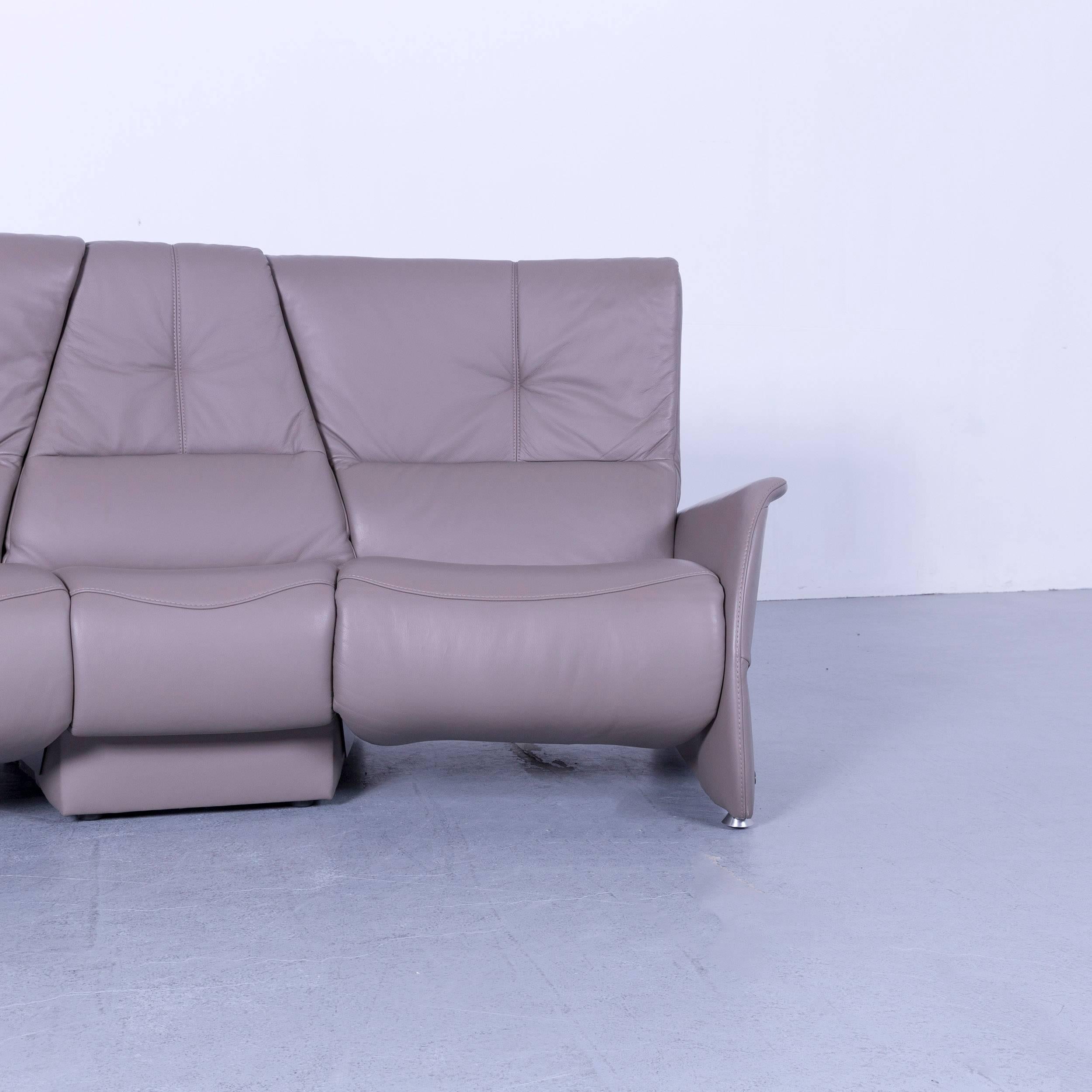 Himolla Cinema Sofa Graues Leder-Liegesessel mit zwei Sitzen 3