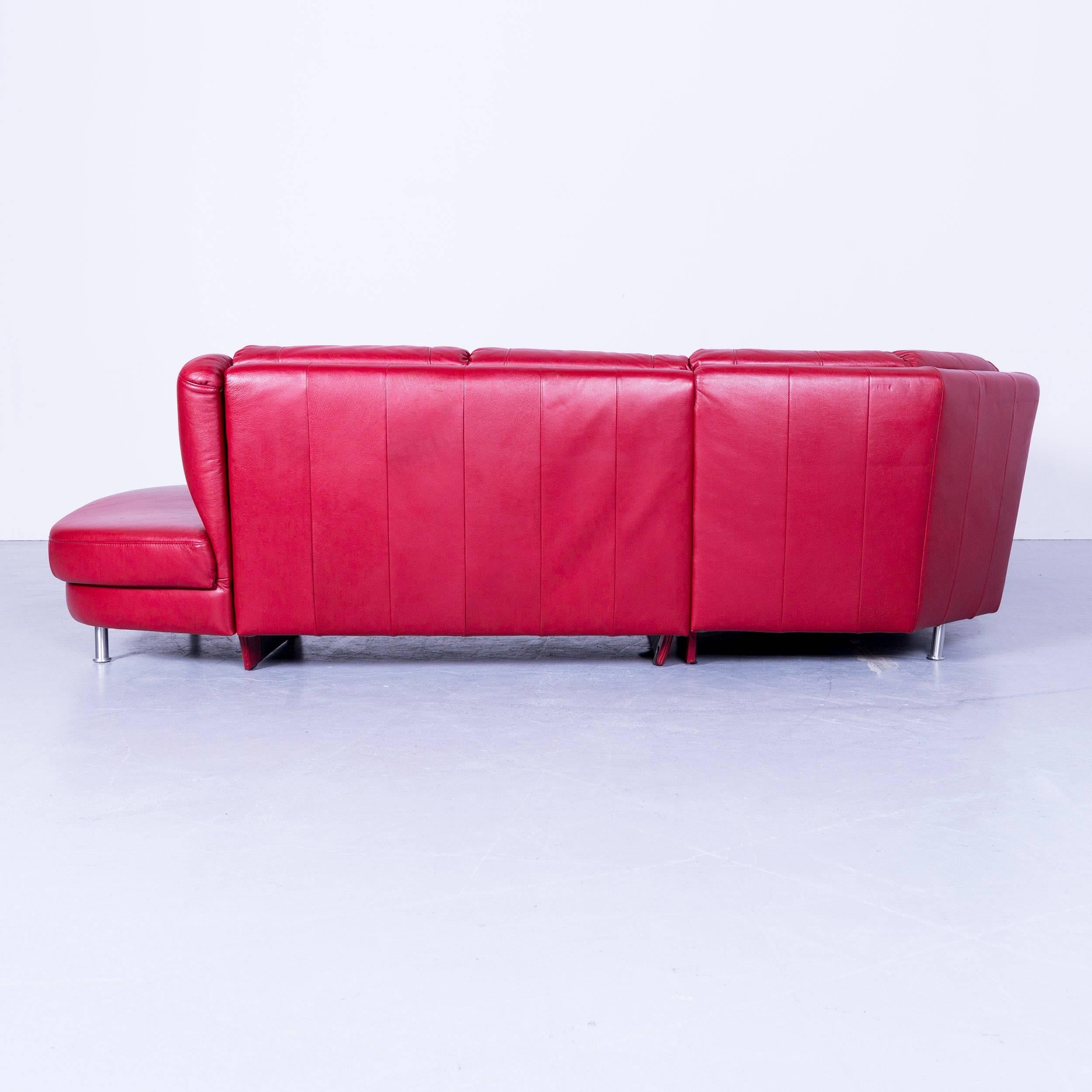 Himolla Corner Sofa Leather Red Modern Couch 4