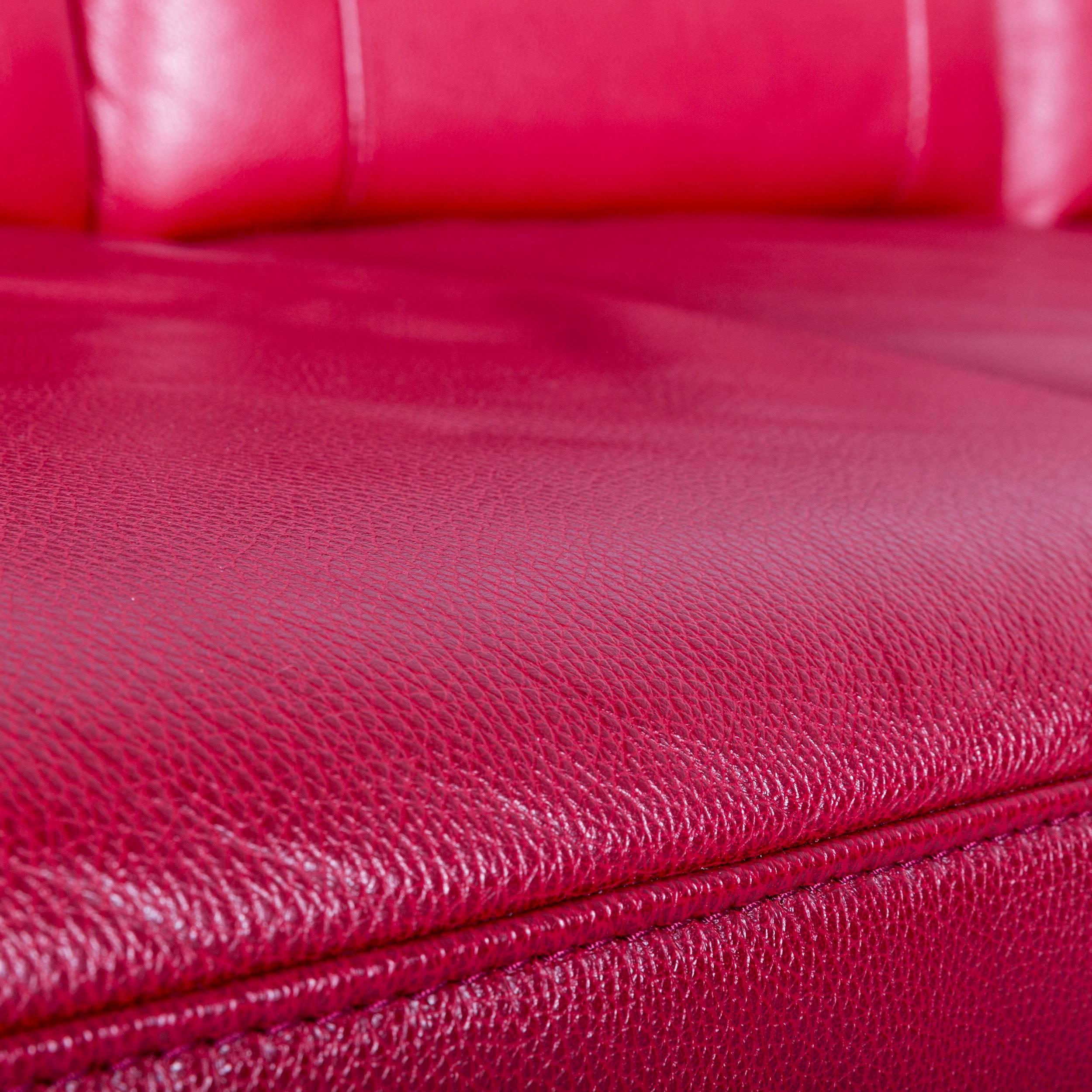 red modern sofa