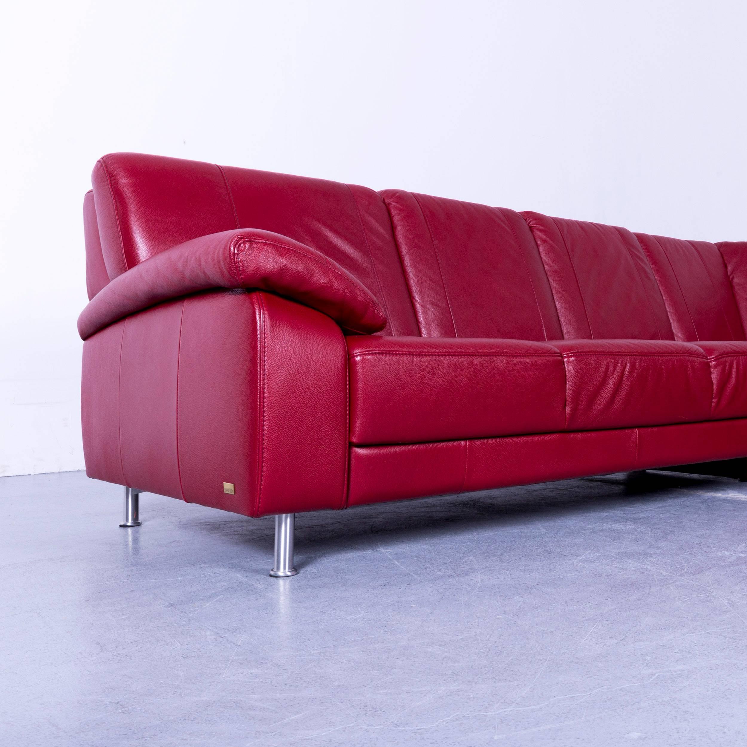 Contemporary Himolla Corner Sofa Leather Red Modern Couch