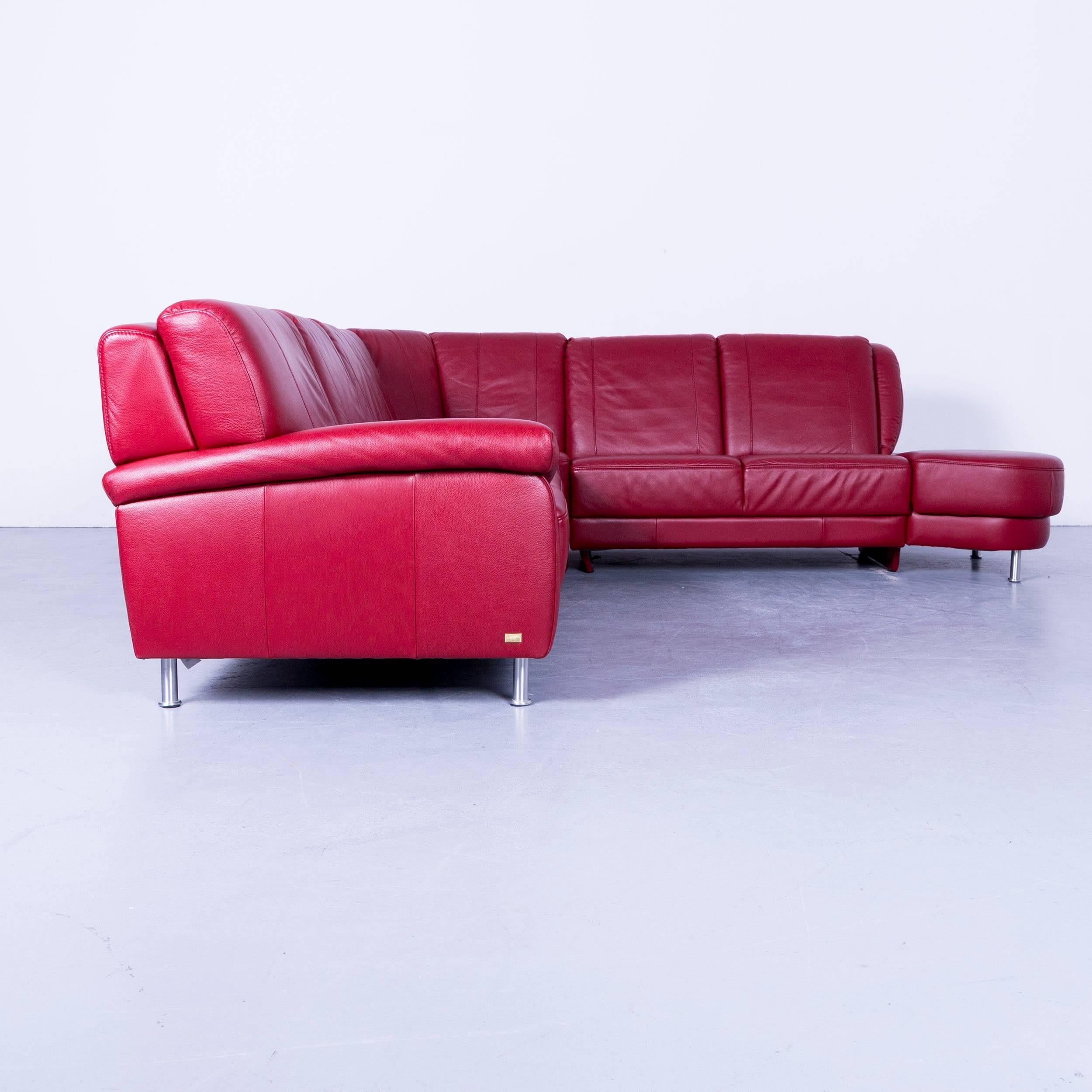 Himolla Corner Sofa Leather Red Modern Couch 2