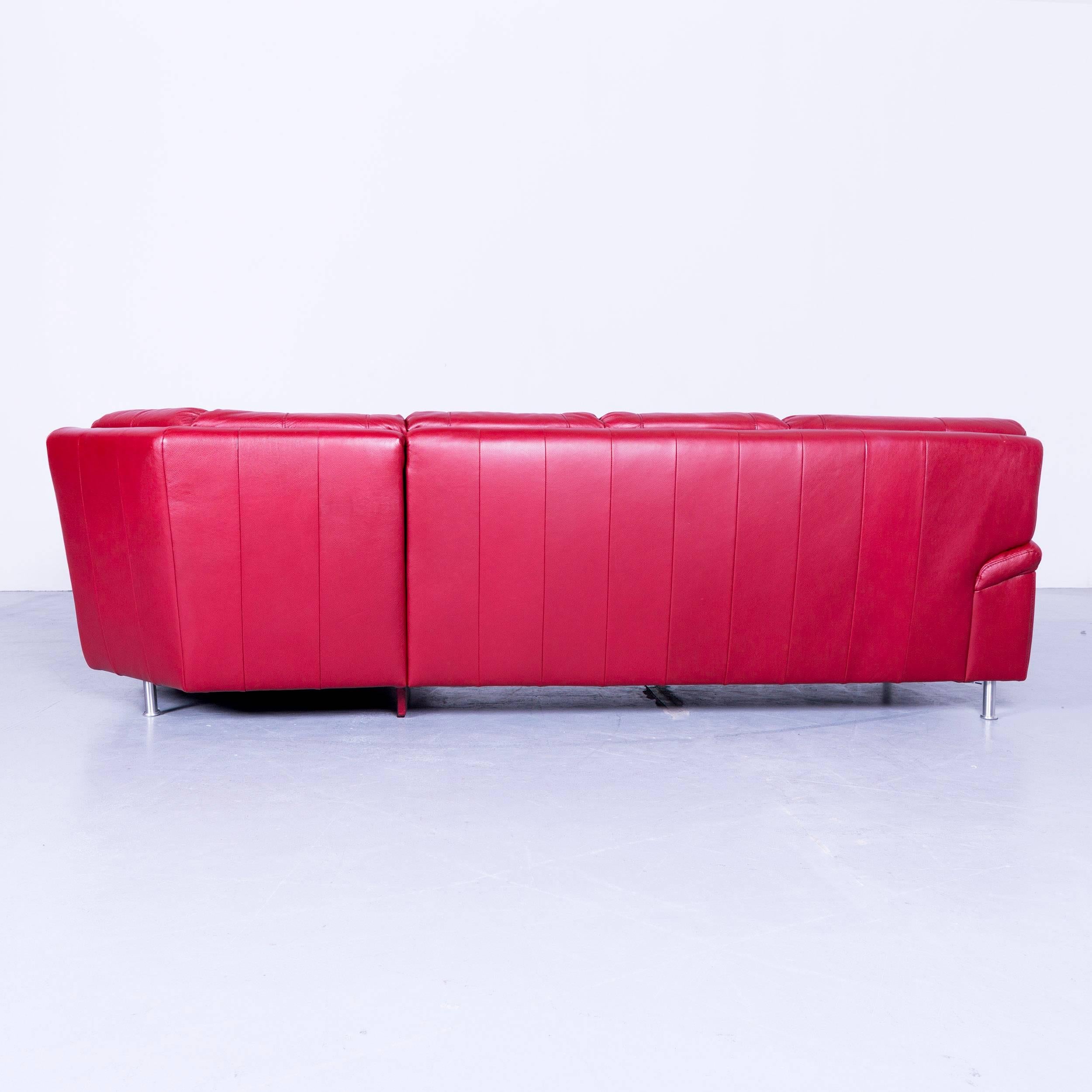 Himolla Corner Sofa Leather Red Modern Couch 3