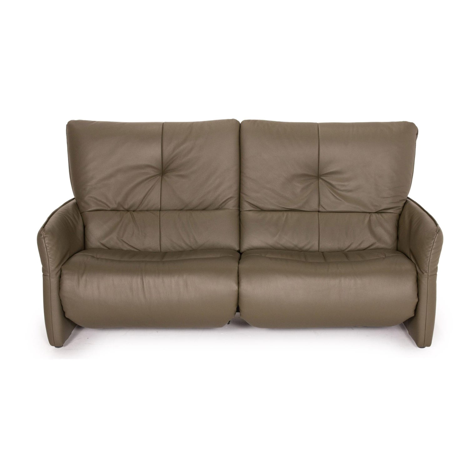 Himolla Cumuly Leather Sofa Olive Green Gray Green Three-Seater Electrical  at 1stDibs