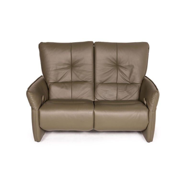 Himolla Cumuly Leather Sofa Olive Green Gray Green Two-Seater Function  Relax at 1stDibs | cumuly sofas