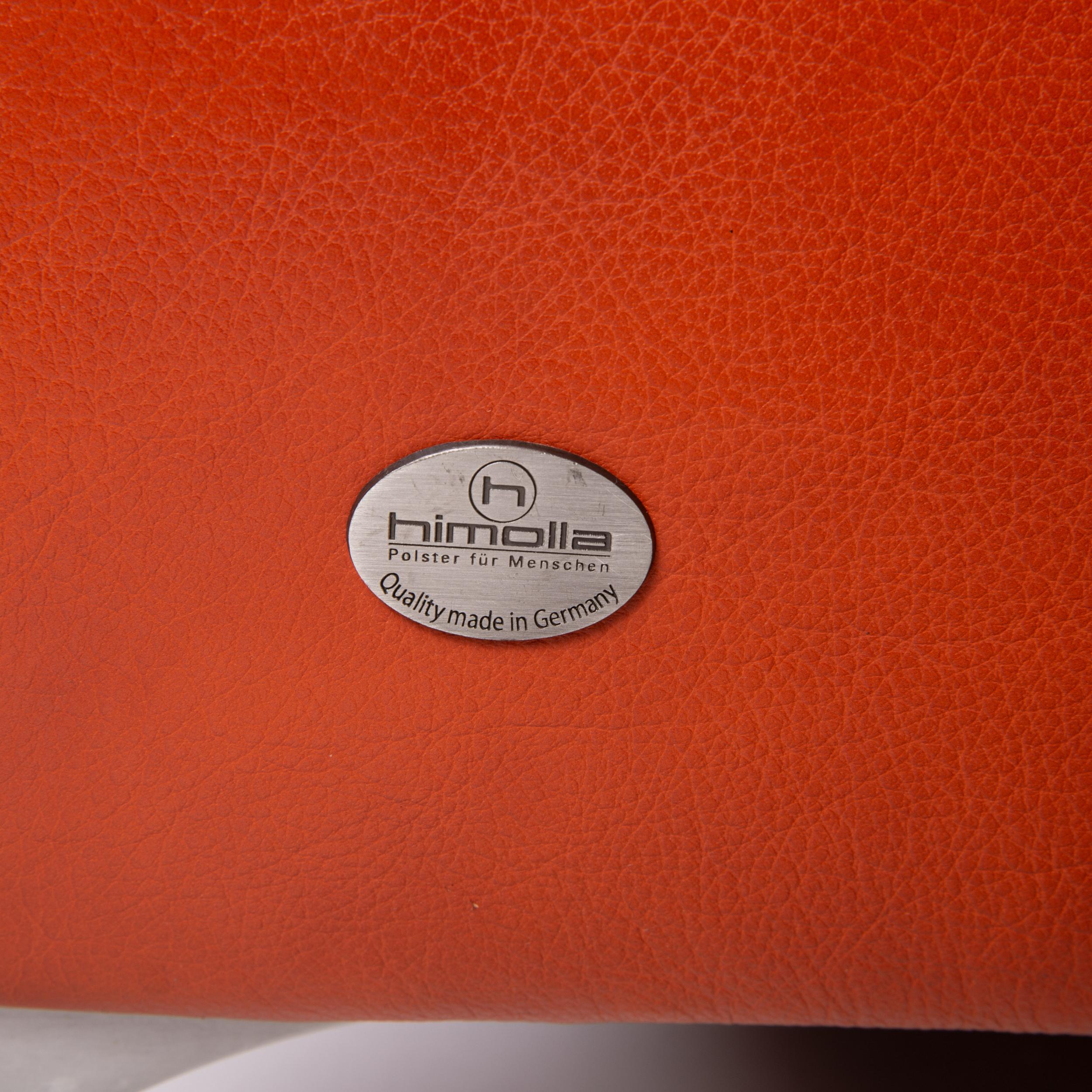 Himolla Cumuly Leather Sofa Orange Two-Seat Couch In Good Condition For Sale In Cologne, DE
