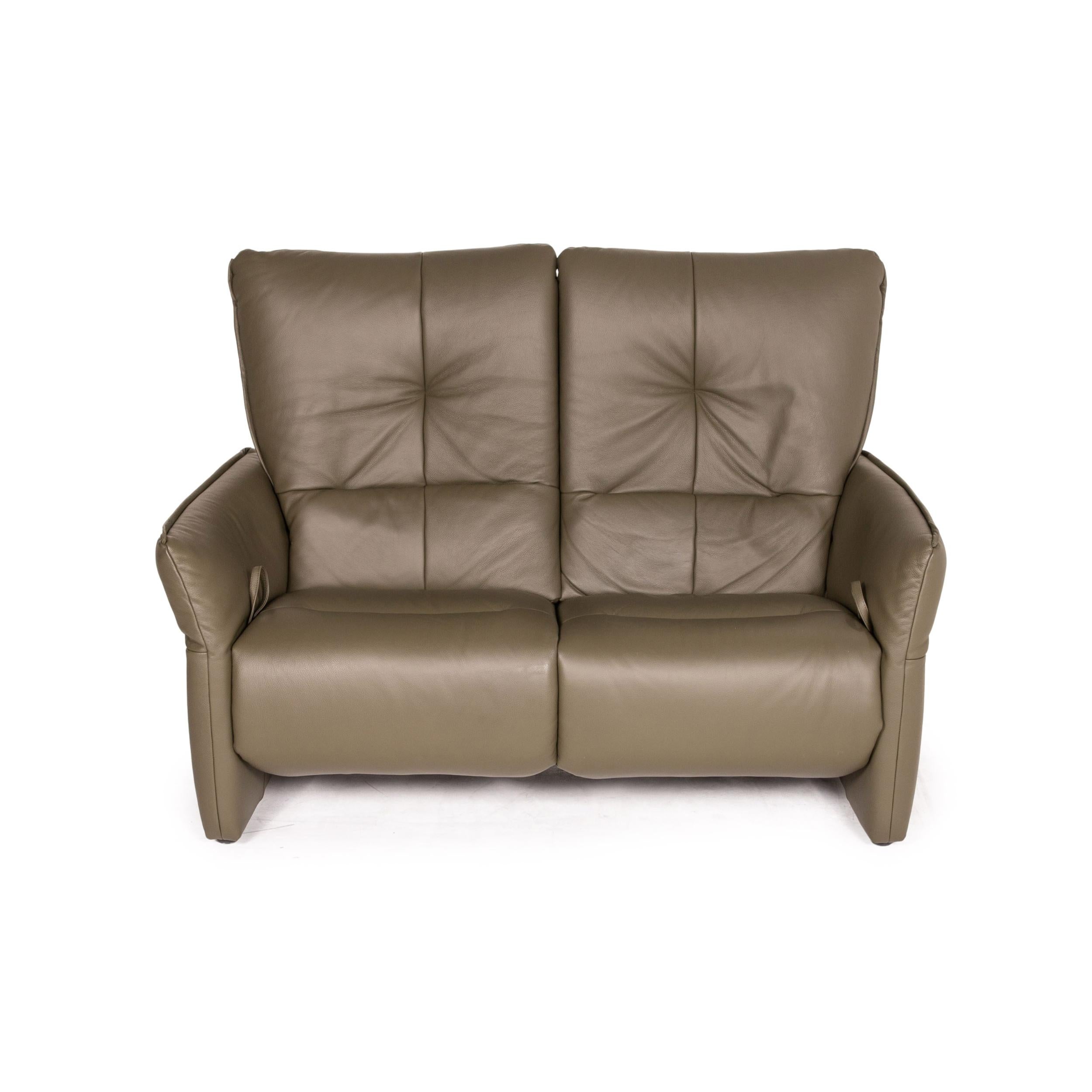 Himolla Cumuly Leather Sofa Set Olive Green 1x Three-Seater 1x Two-Seater 8