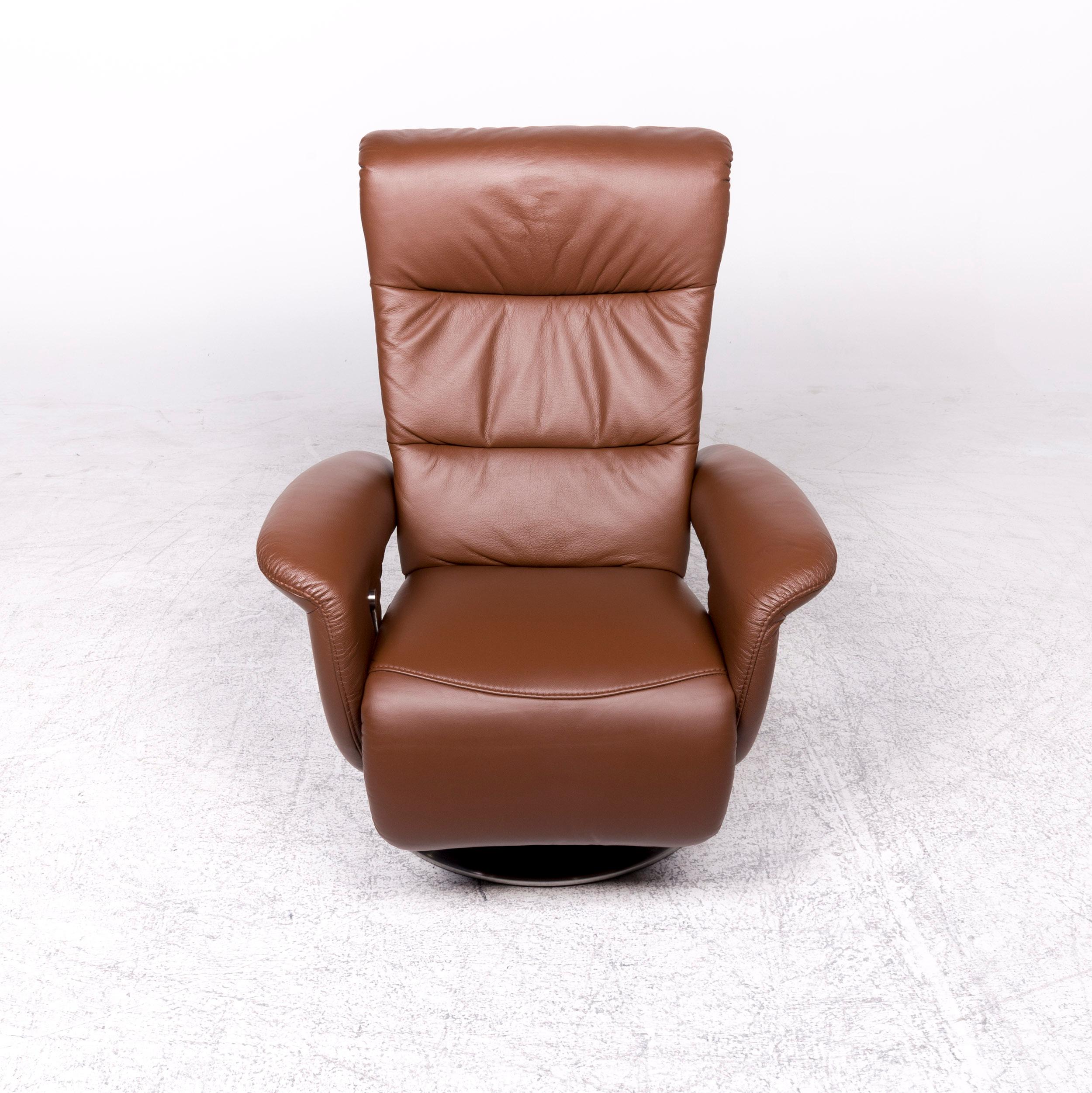 Himolla Designer Leather Armchair Brown Genuine Leather Chair 1