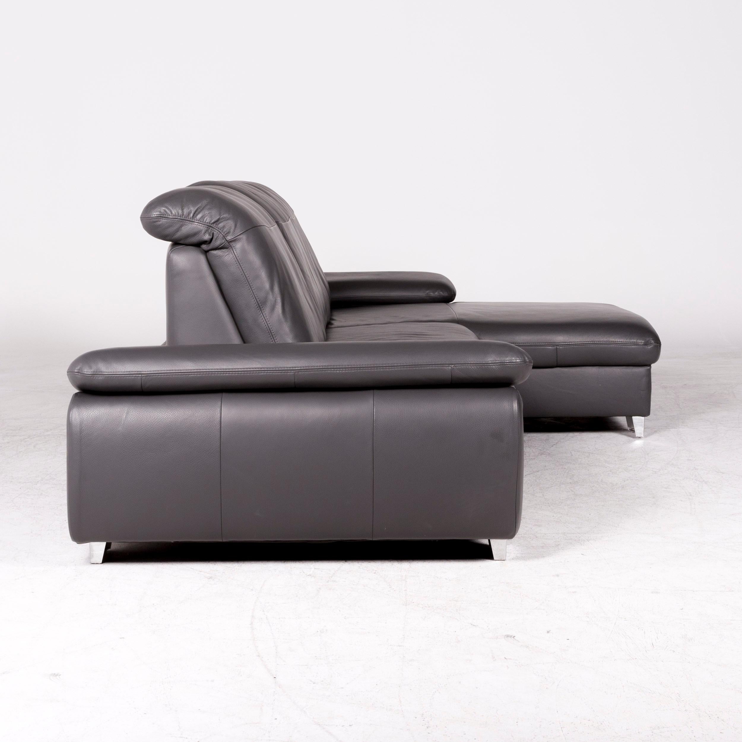 Himolla Designer Leather Corner Sofa Gray Genuine Leather Sofa Couch 2