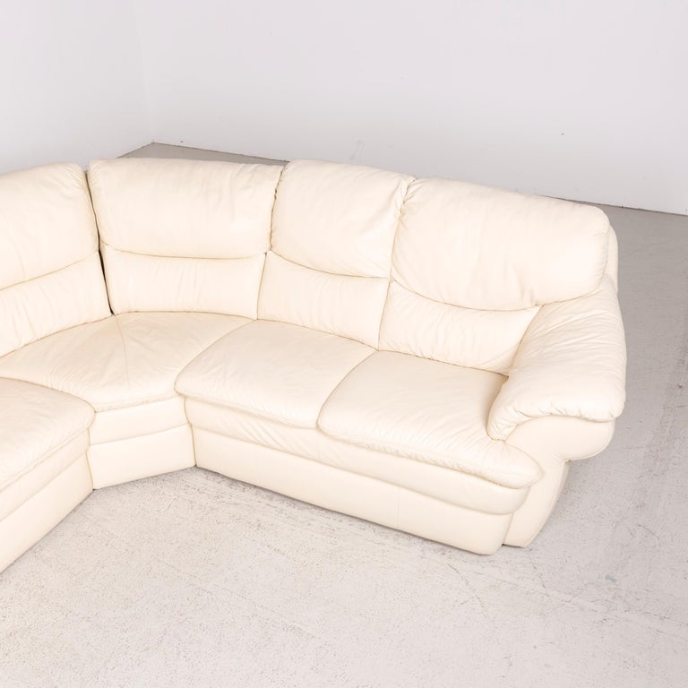 Himolla Designer Leather Sofa Cream Corner Sofa Genuine Leather For