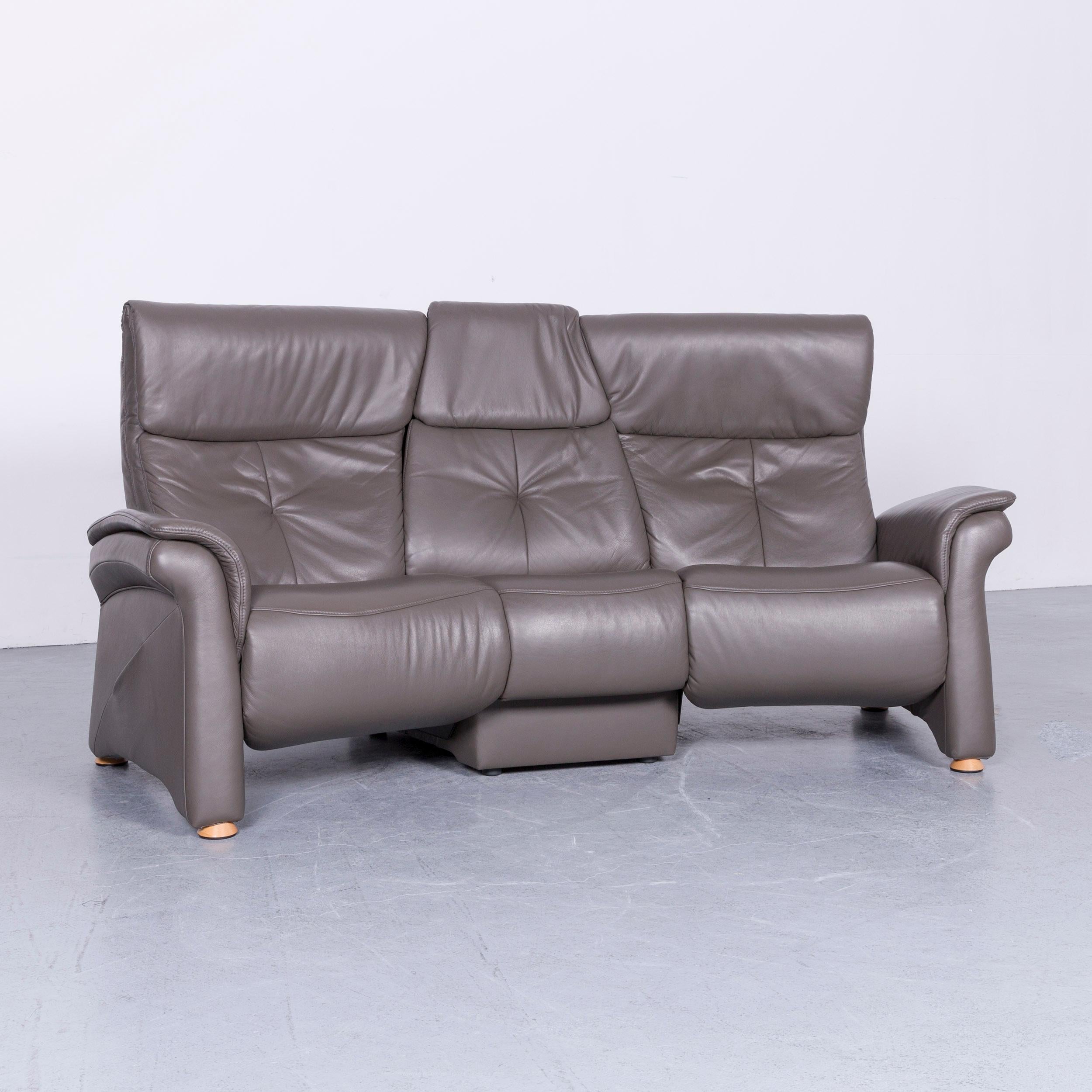 We bring to you an Himolla designer leather sofa grey three-seat couch recliner.




























 