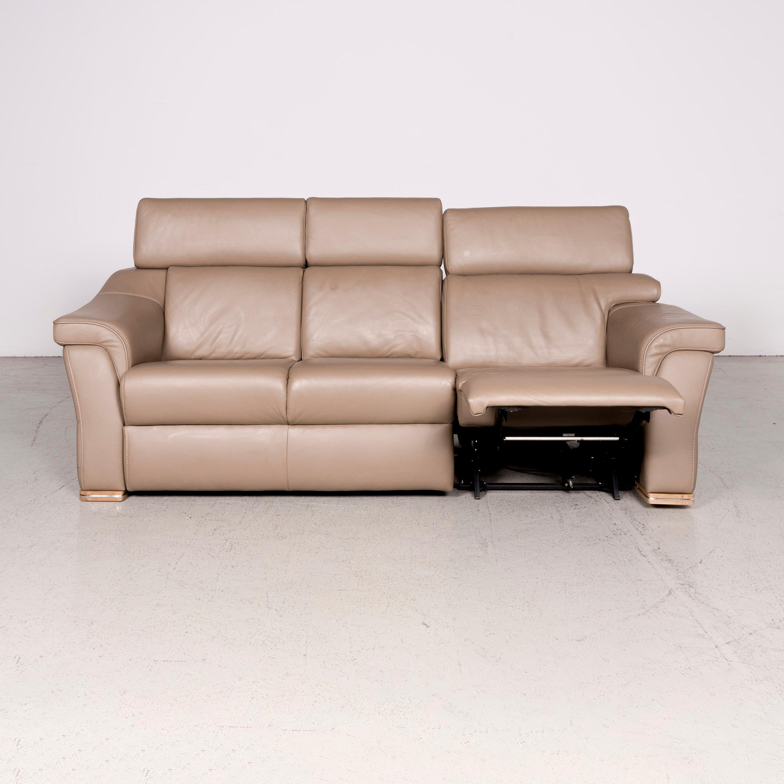 Himolla Designer Leather Sofa Set Brown Genuine Leather Two-Seat Three-Seat In Excellent Condition For Sale In Cologne, DE