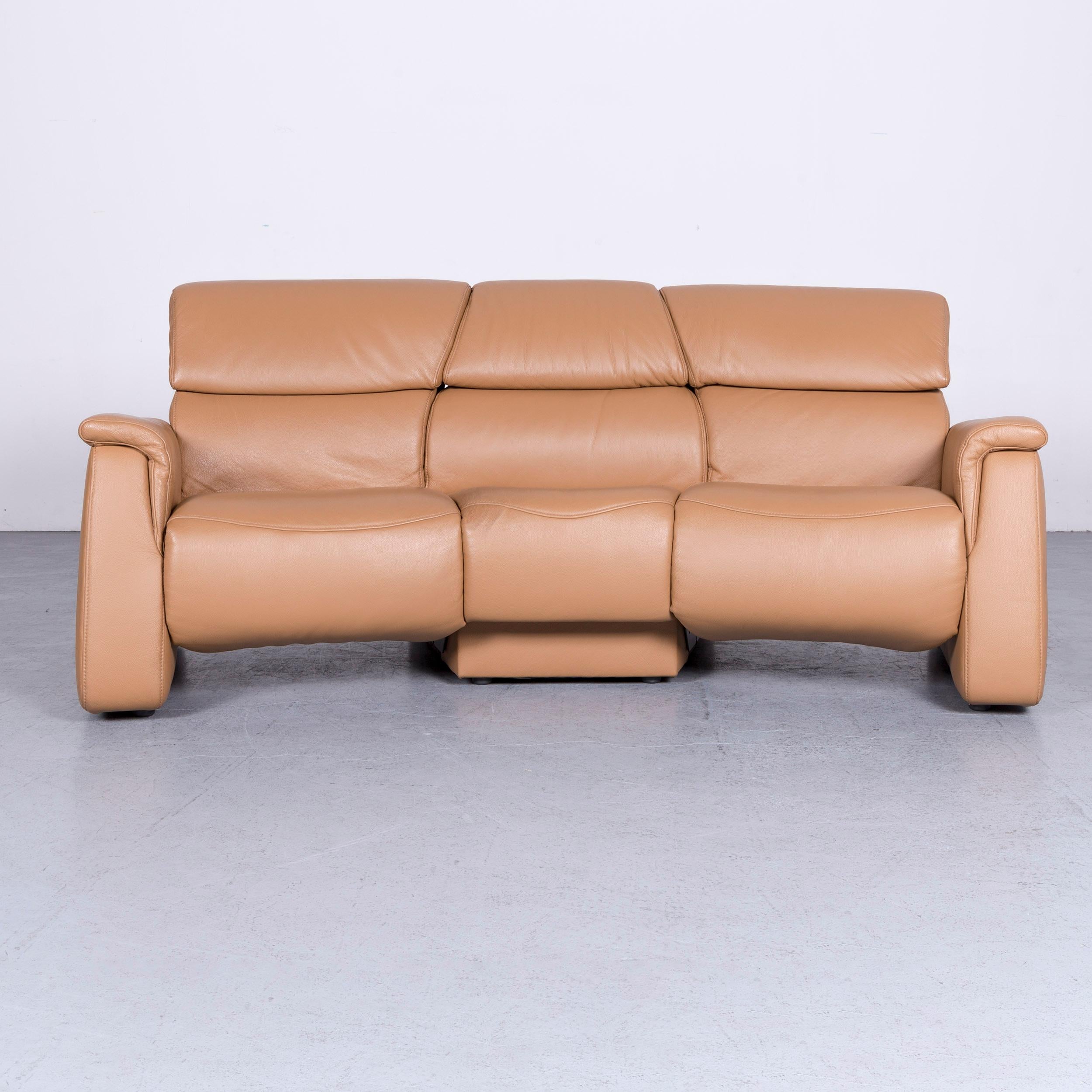 We bring to you a Himolla designer sofa beige three-seat couch recliner function.