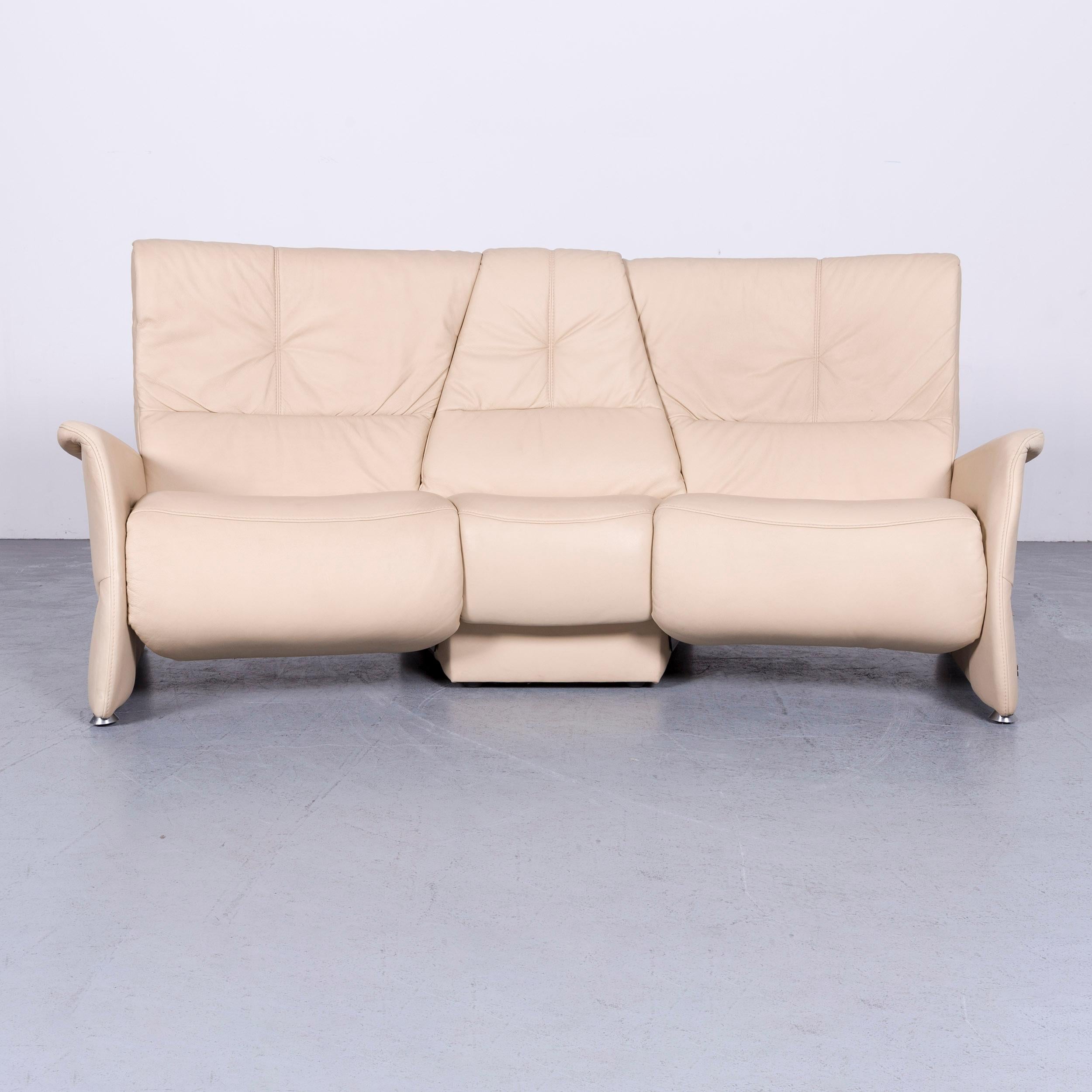 We bring to you a Himolla designer sofa beige three-seat couch recliner function.
