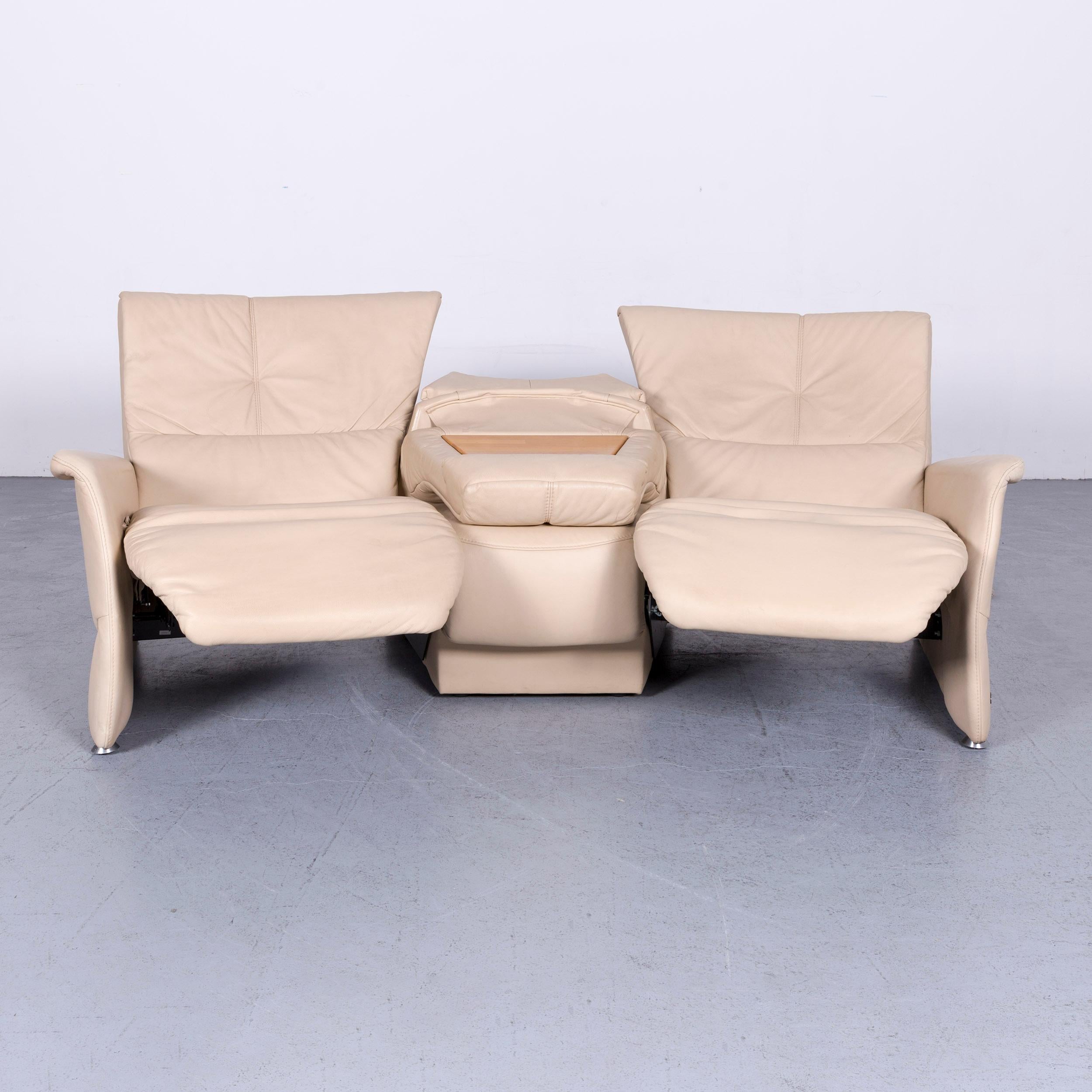 Himolla Designer Sofa Beige Three-Seat Couch Recliner Function In Good Condition For Sale In Cologne, DE