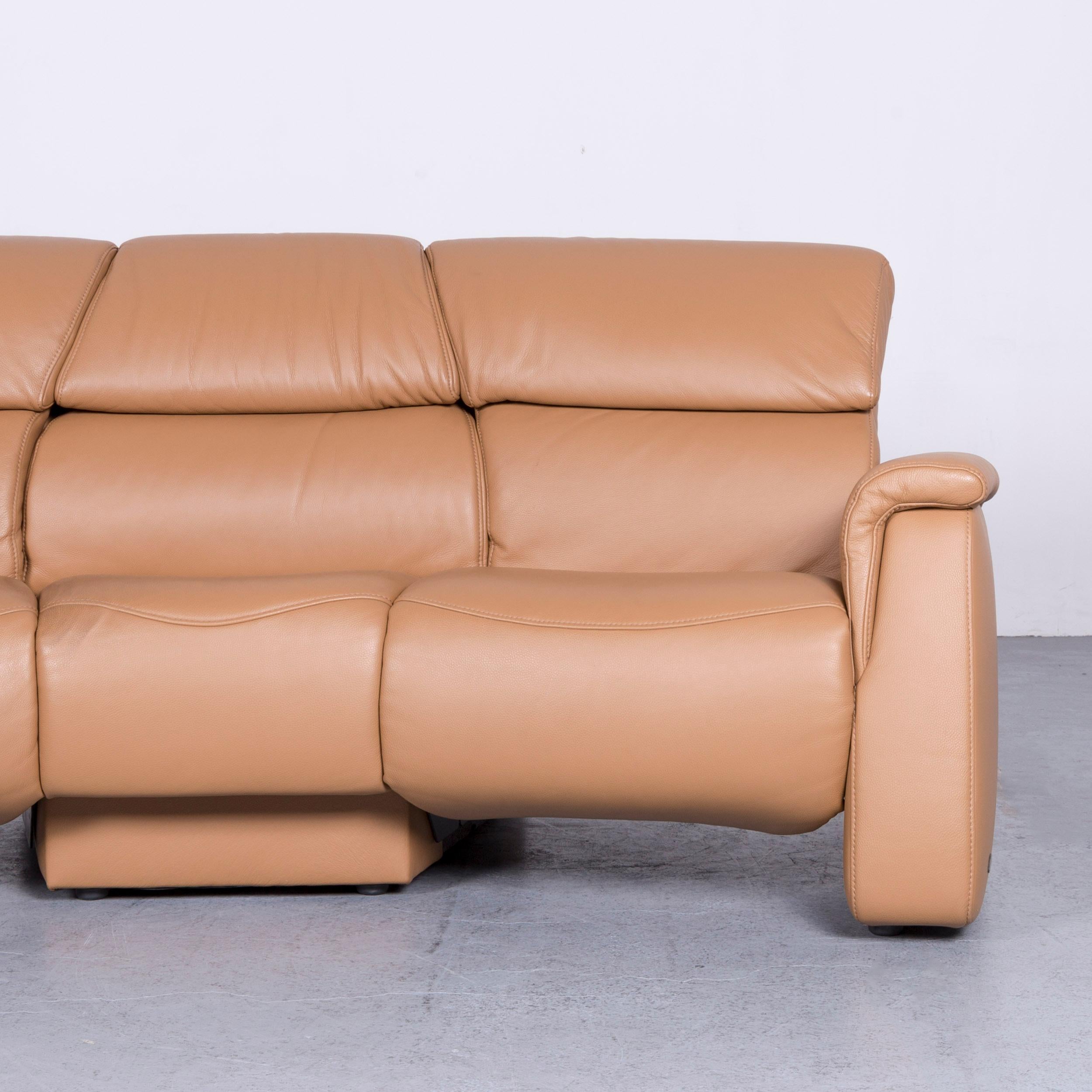 Himolla Designer Sofa Beige Three-Seat Couch Recliner Function 1