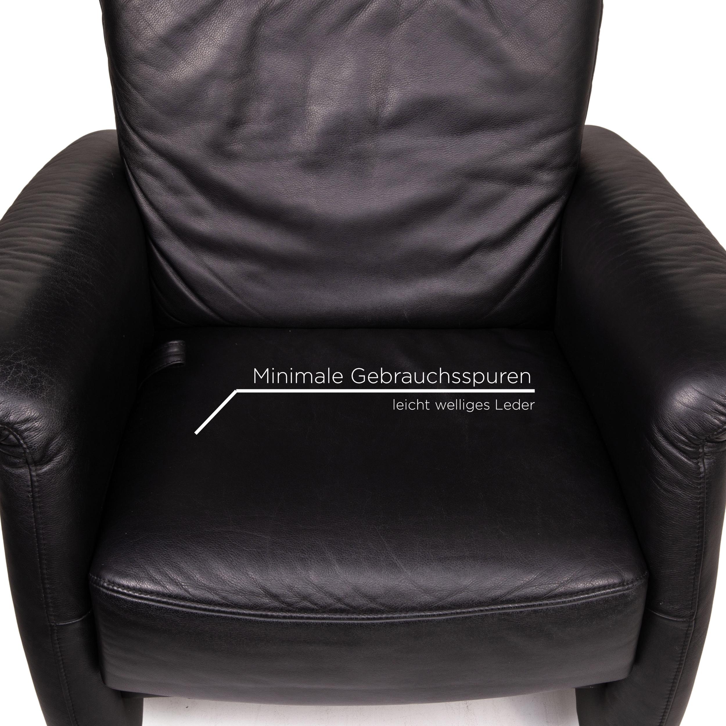 Himolla Ergoline Leather Armchair Black Function In Good Condition For Sale In Cologne, DE