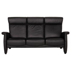 Himolla Ergoline Leder-Sofa mit schwarzem Dreisitzer und Funktion
