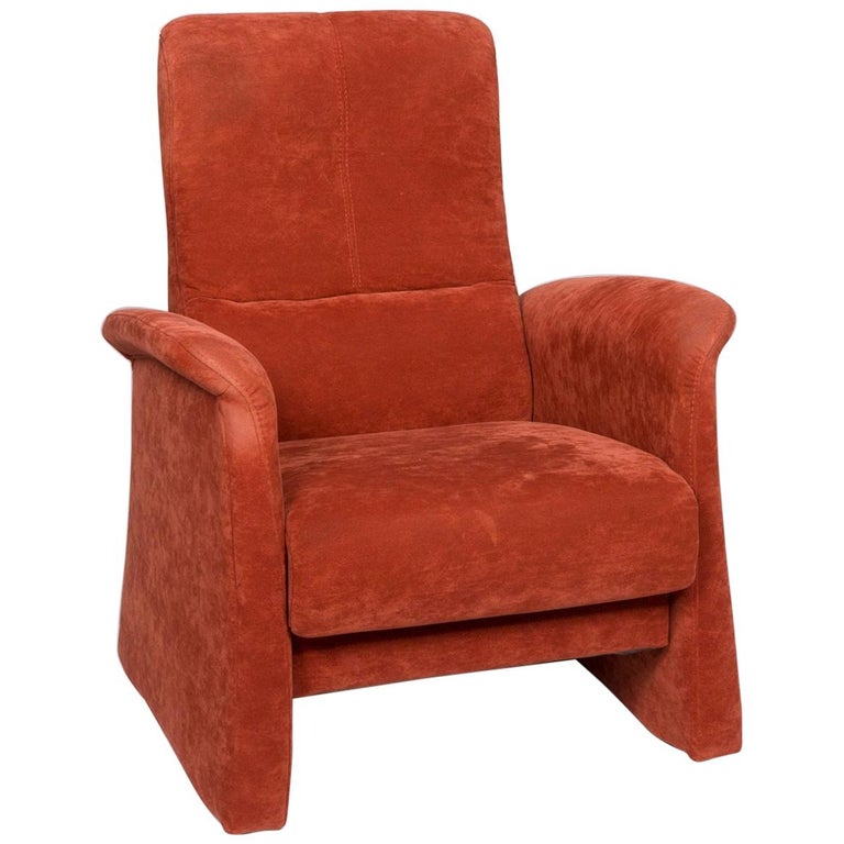 Himolla Fabric Armchair Orange Rust Red For Sale at 1stDibs