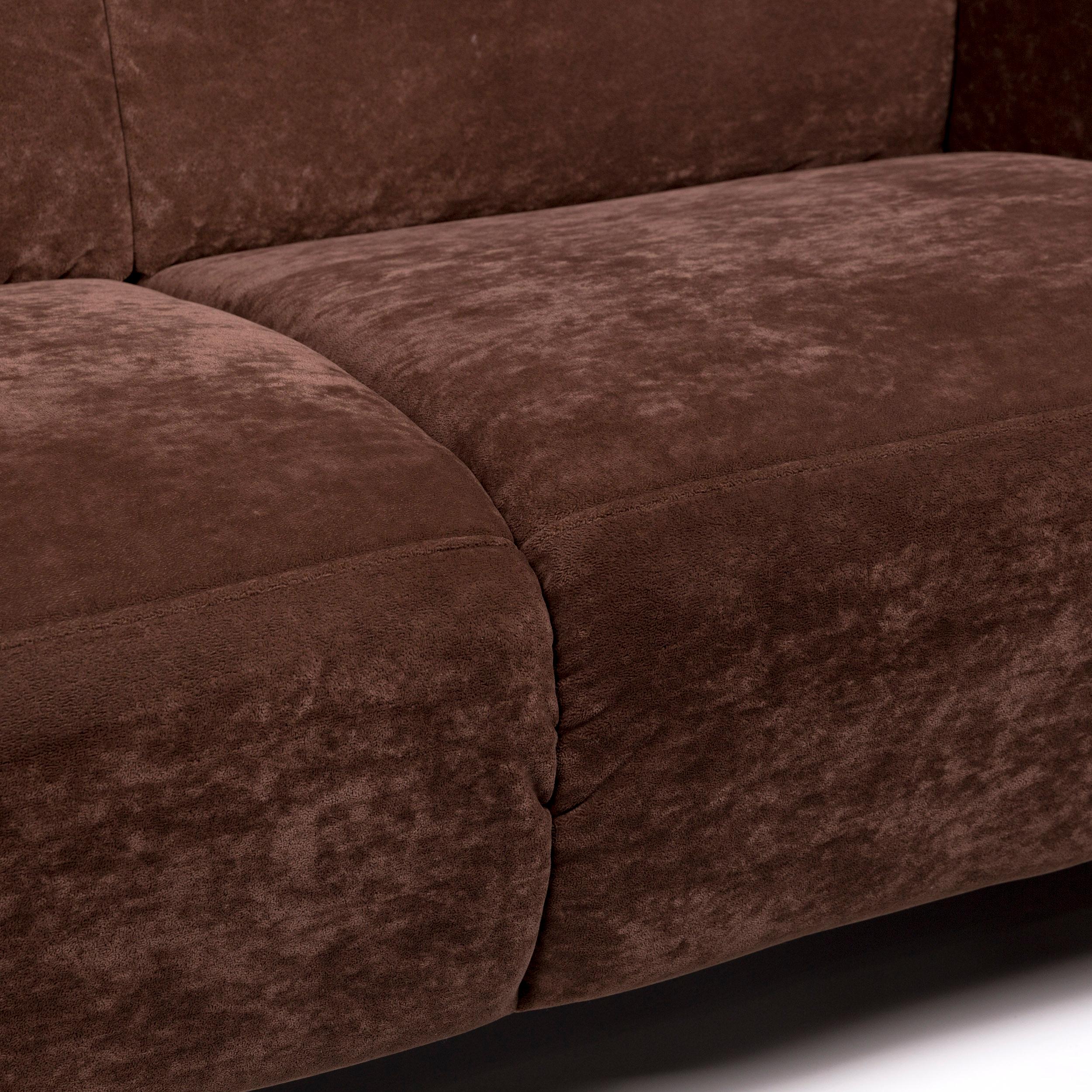 Modern Himolla Fabric Sofa Brown Two-Seat Couch For Sale
