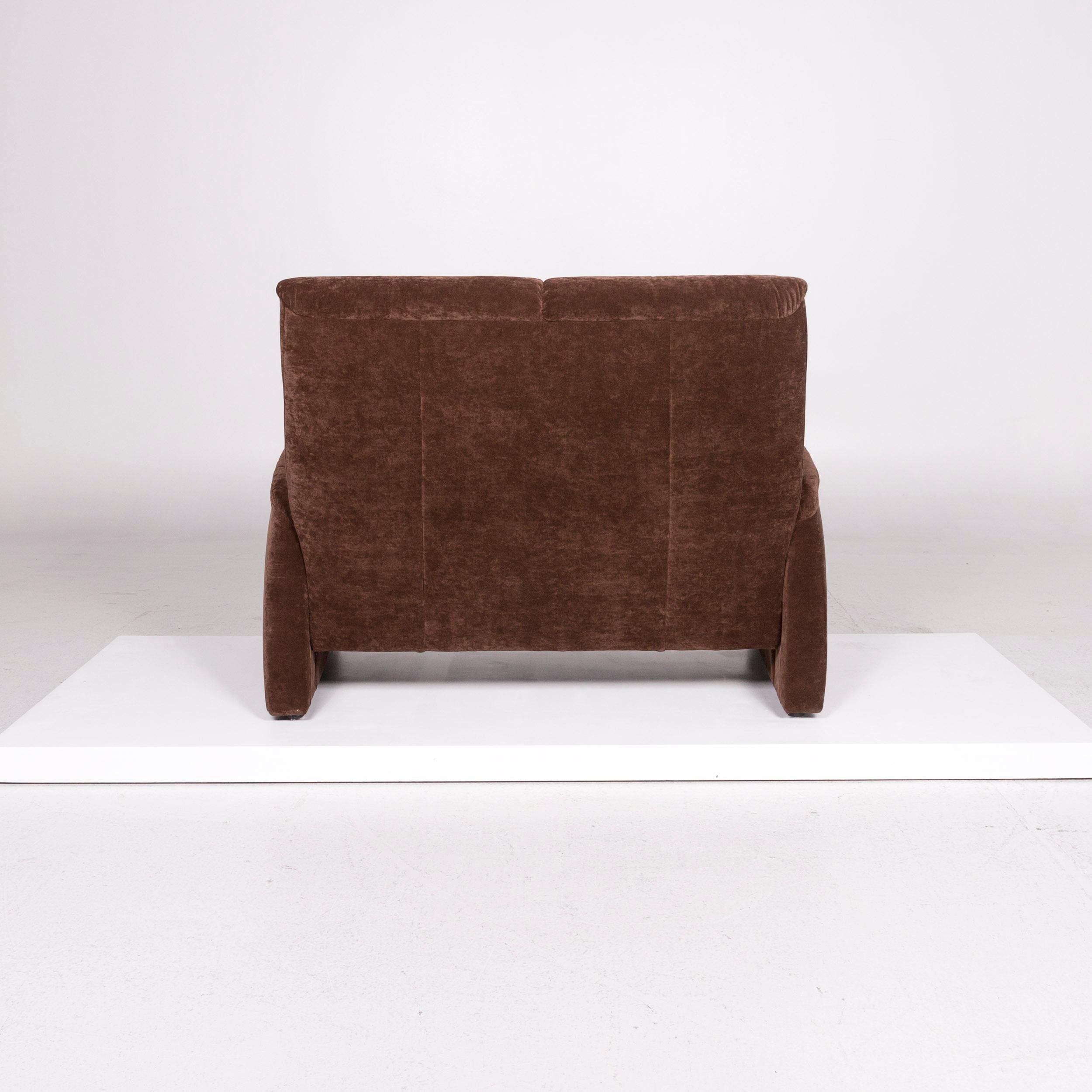 Himolla Fabric Sofa Brown Two-Seat Couch For Sale 2
