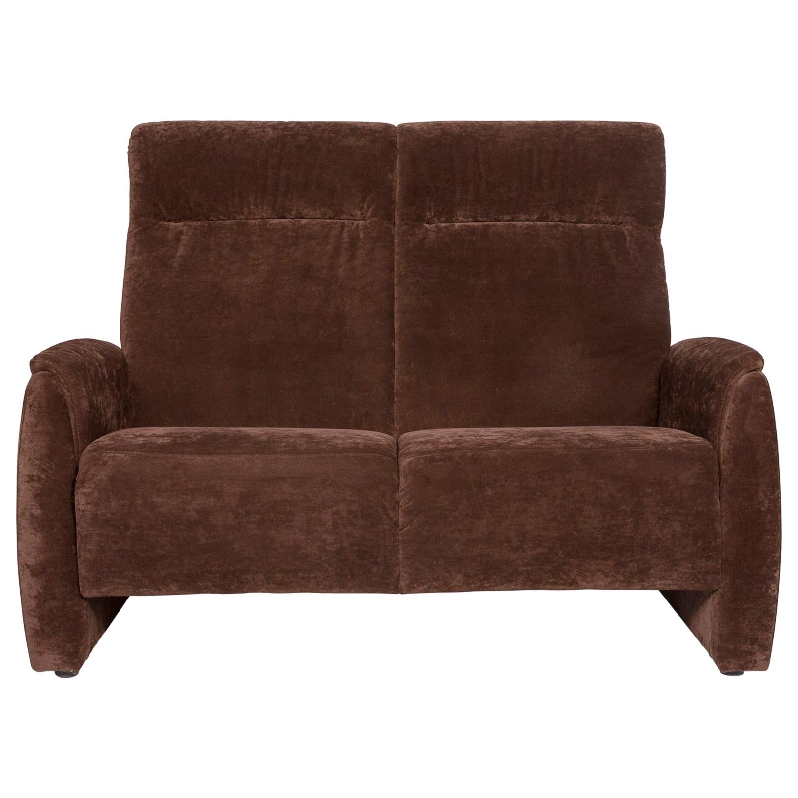 Himolla Fabric Sofa Brown Two-Seat Couch For Sale