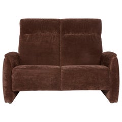 Himolla Fabric Sofa Brown Two-Seat Couch