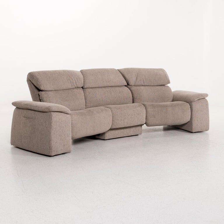 Himolla Fabric Sofa Gray Three-Seat Relax Function Electrical Function  Couch at 1stDibs