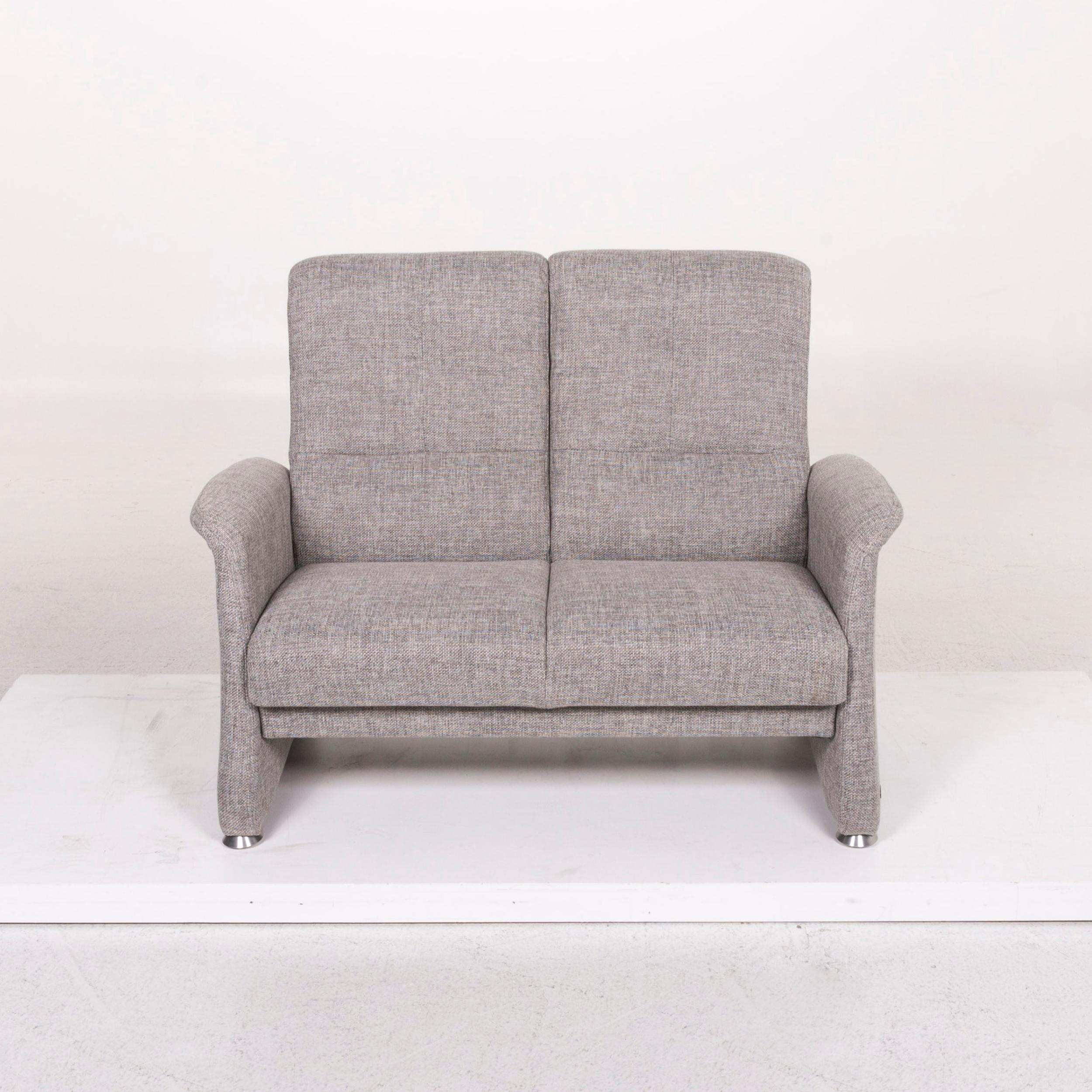 Contemporary Himolla Fabric Sofa Gray Two-Seat Couch For Sale