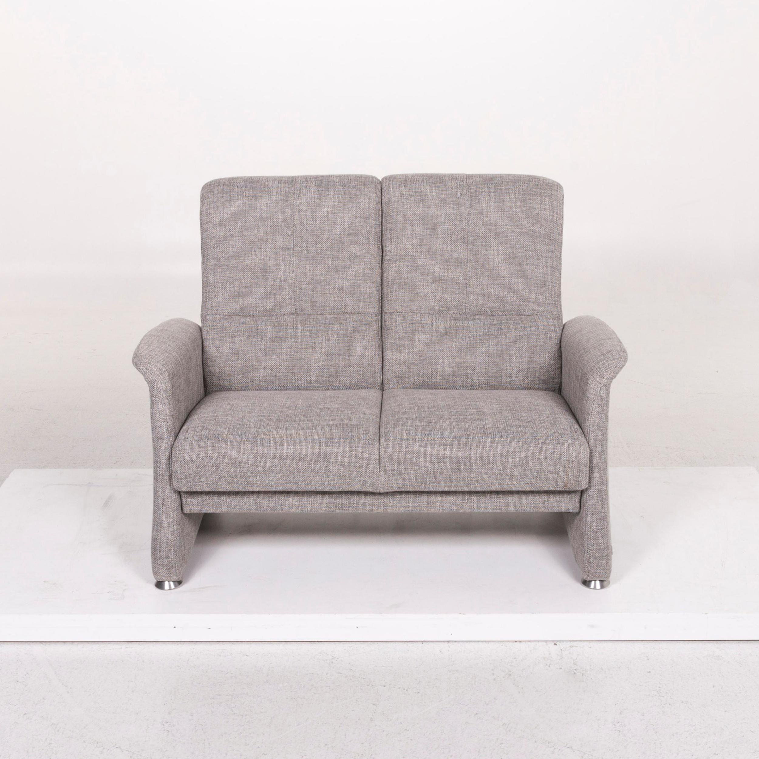 Modern Himolla Fabric Sofa Gray Two-Seat Couch For Sale